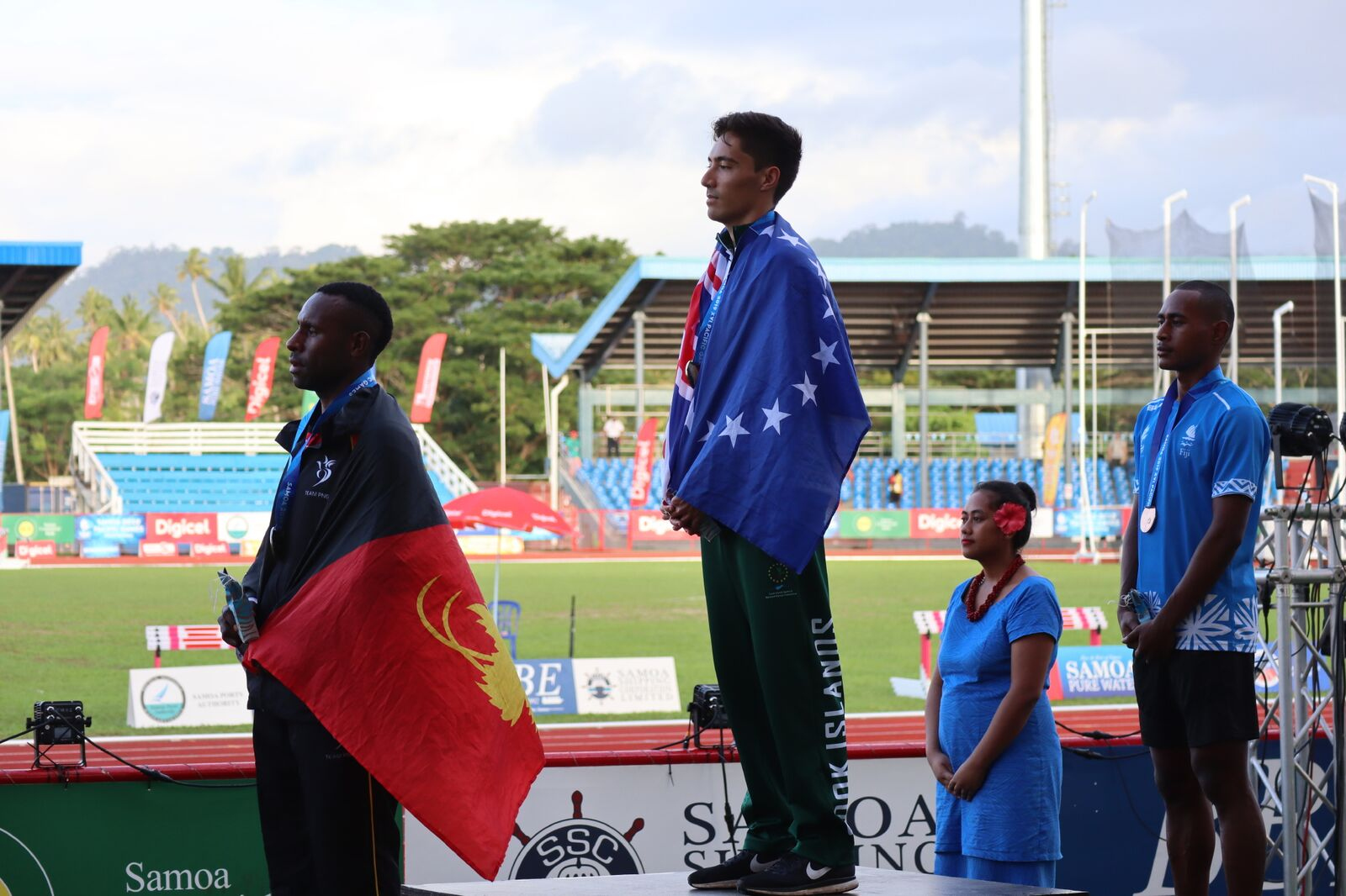 Cook Islands’ Alex Beddoes completed the men's middle distance double ©Pacific Games News Service/Faaiu Leifi Levi
