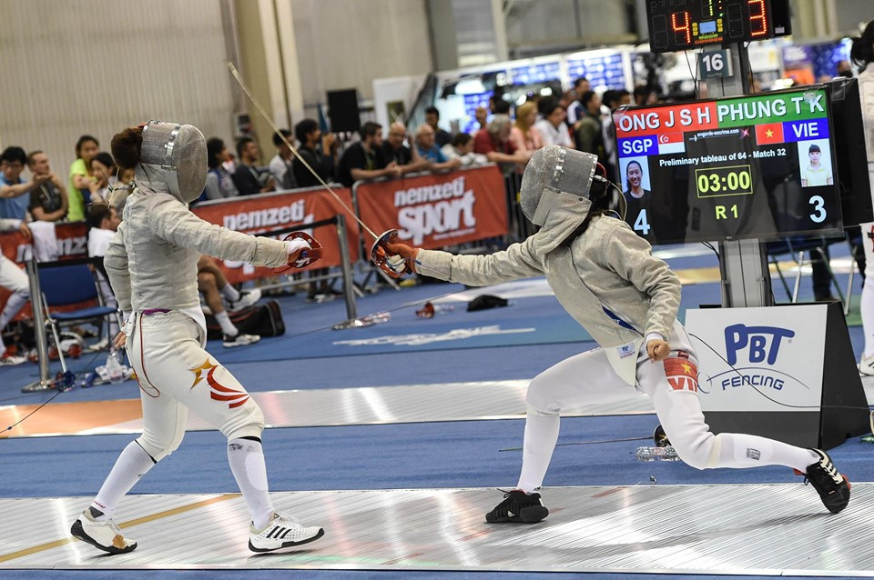 Vietnam's Phung Thi Khanh Linh has secured her place in the main draw of the women's sabre event ©#BizziTeam/FIE/Facebook