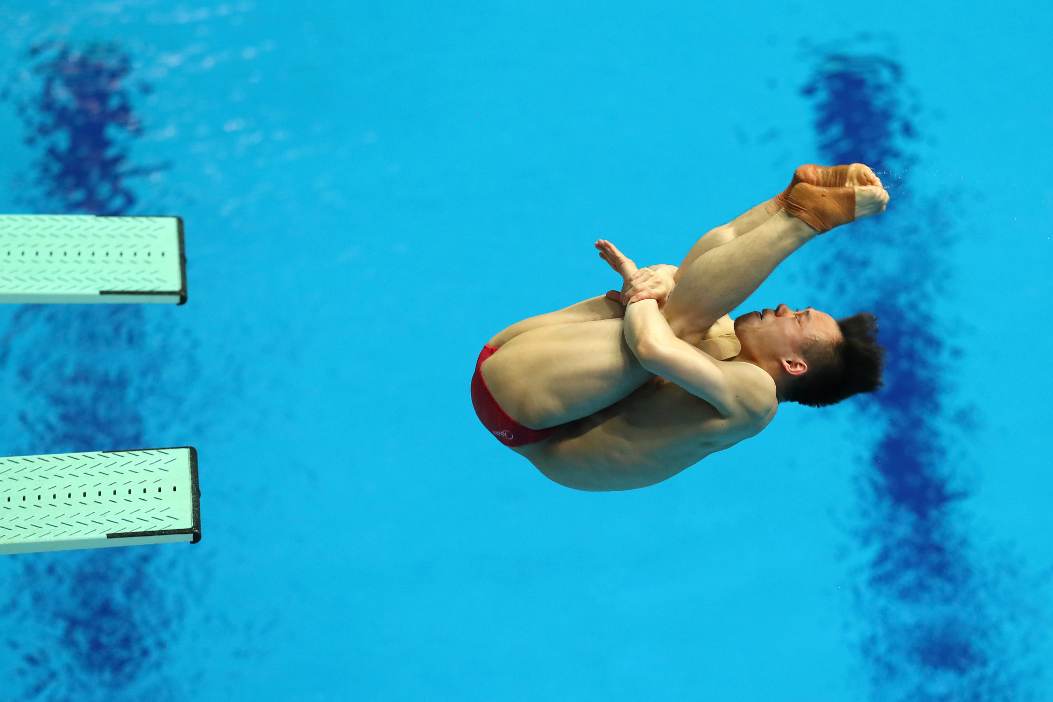 Xie Siyi won gold after a mistake by Britain's Jack Laugher to keep China's diving domination intact ©Getty Images