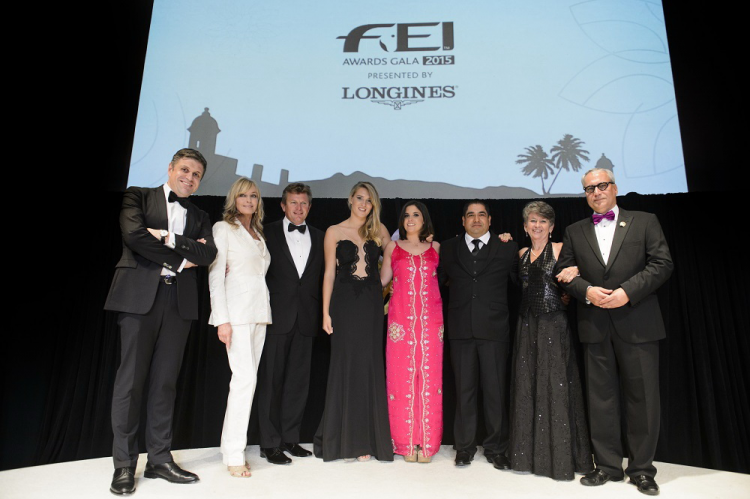 Australia's Boyd Exell (third from left) was one of five winners at the 2015 FEI Awards ©Richard Juilliart/FEI
