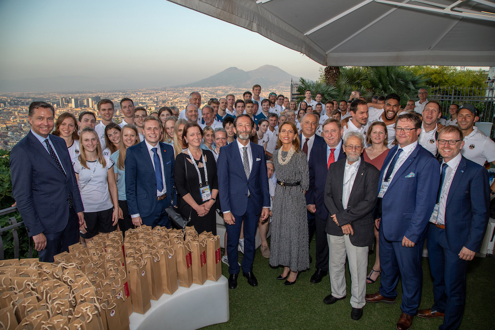 A delegation from Germany met FISU officials at the Summer Universiade in Naples to discuss plans for the 2025 edition being held in Germany ©FISU 