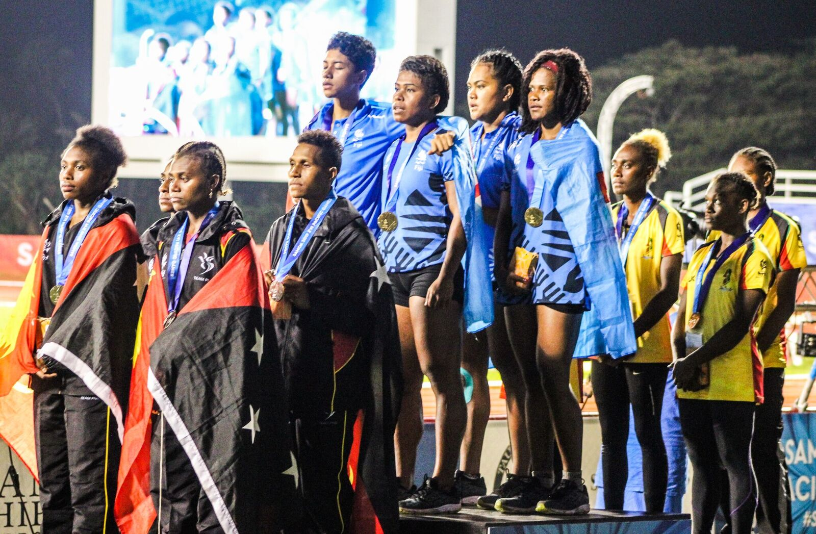 Fiji triumphed in both the men's and women's 4x100m relays ©Pacific Games News Service