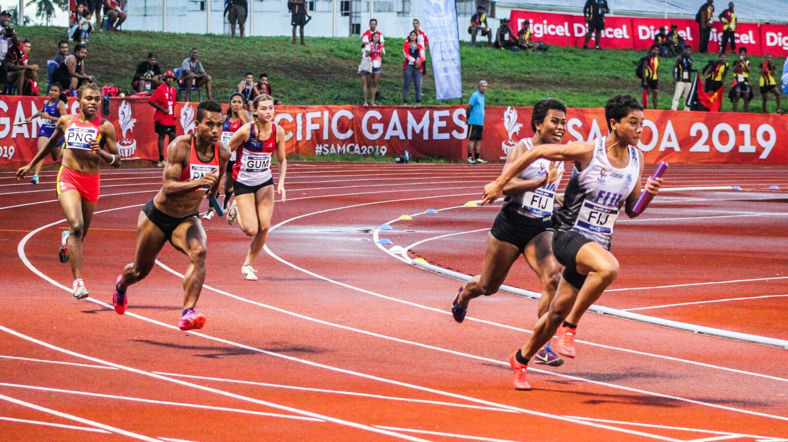 Fiji won both relay events to draw to a close an engrossing week of action at Apia Park ©Games News Service