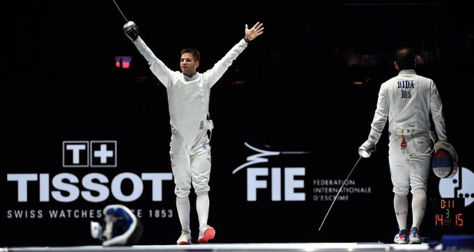 Hungary's Gergely Siklósi secured the biggest victory of his career as he won the men's épée title ©FIE