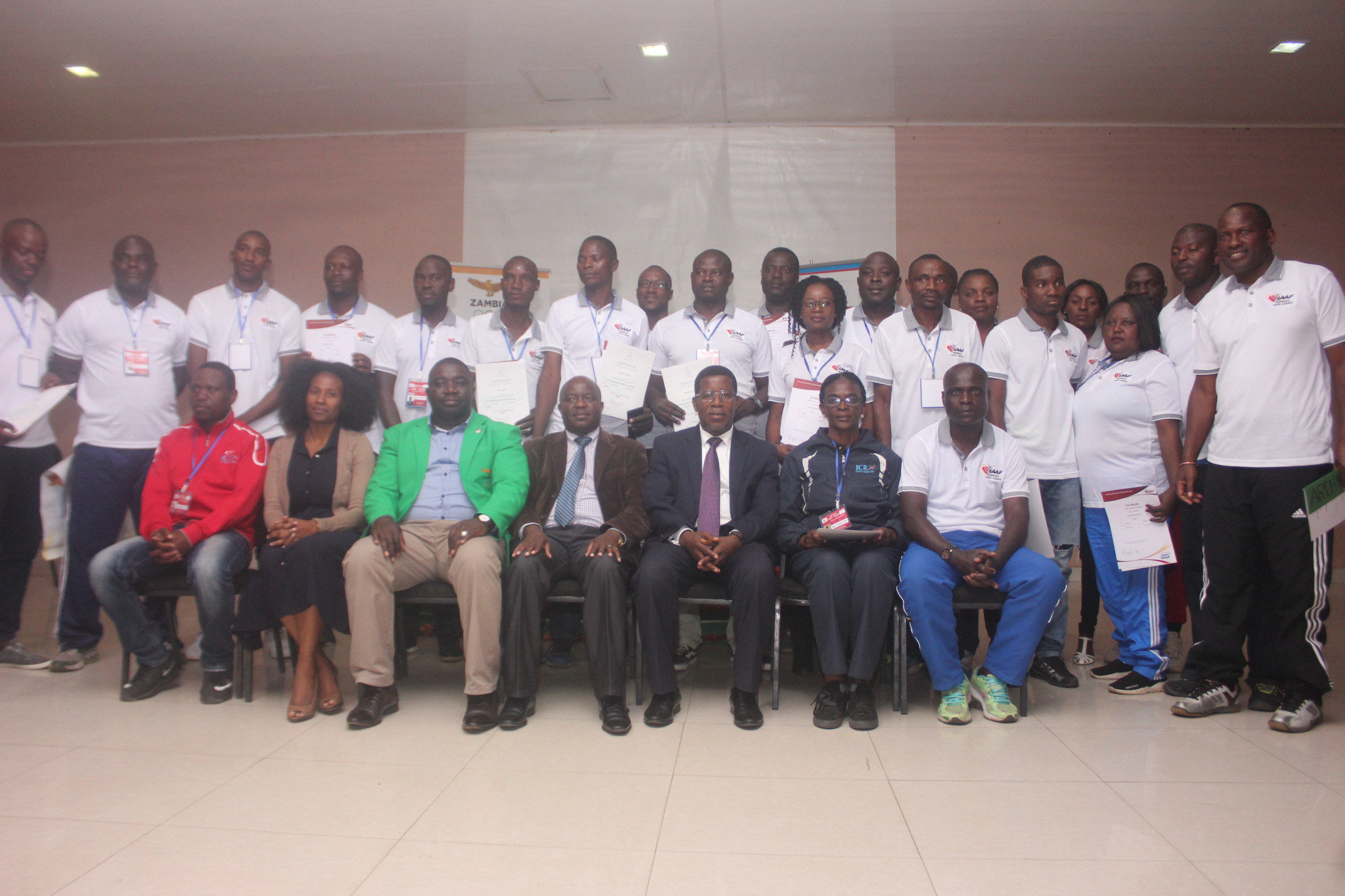 There were 24 coaches from across Zambia who took part in the Zambia Amateur Athletics Association training programme in Lusaka ©NOCZ 
