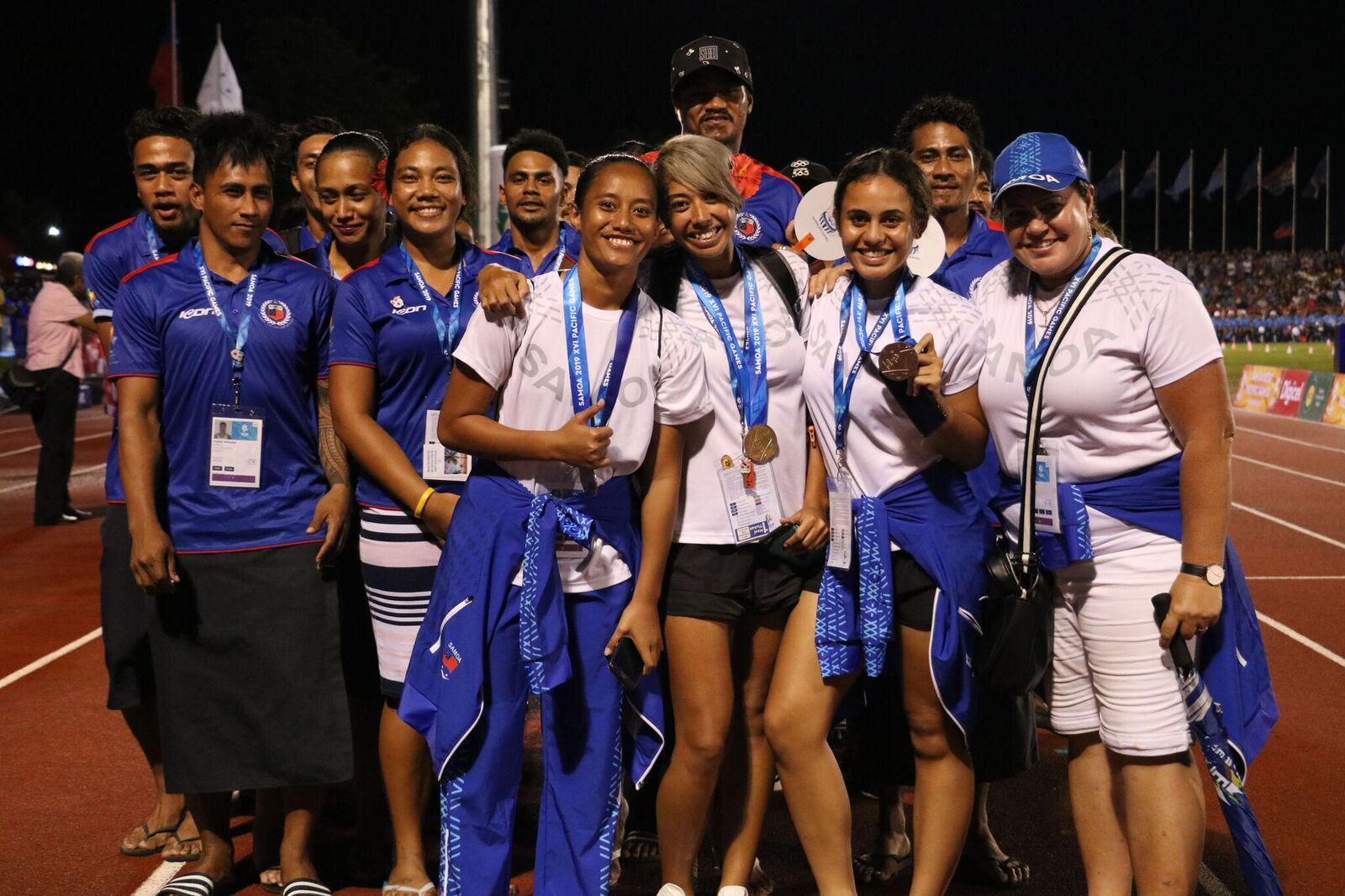 Athletes had another opportunity to celebrate their medal success ©Pacific Games News Service
