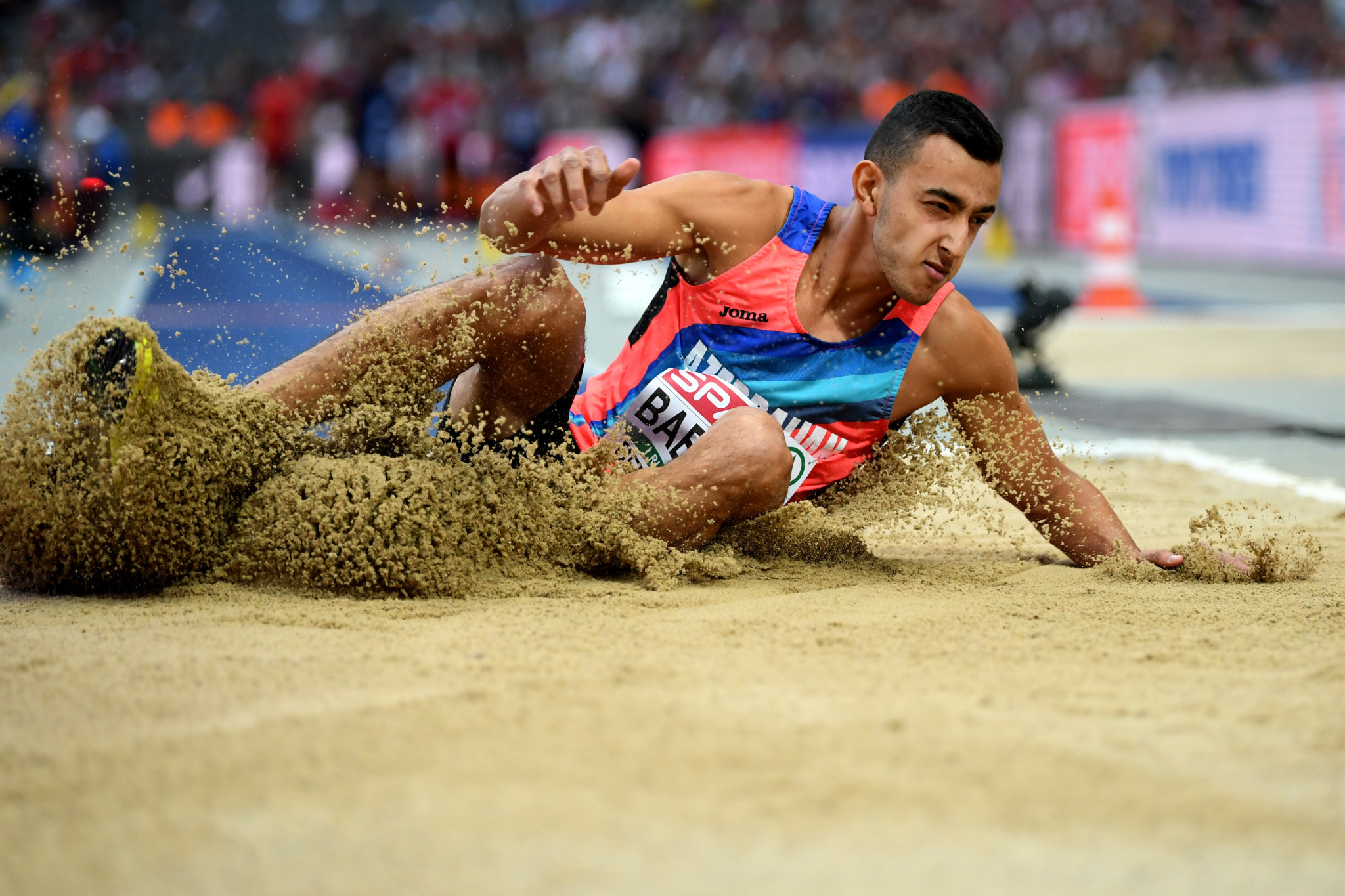 Nazim Babayev won the triple jump event at the Naples 2019 Summer Universiade ©Getty Images