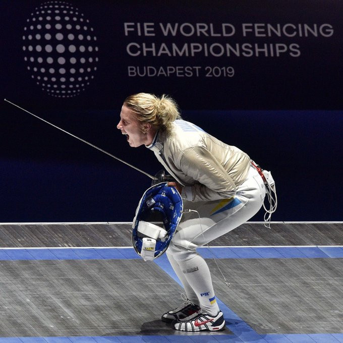 Olga Kharlan of Ukraine secured her fourth women's sabre title ©FIE