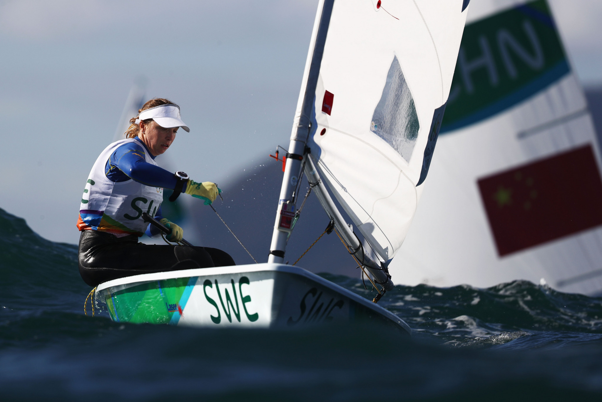 Josefin Olsson of Sweden leads at the ILCA Laser Radial Women's World Championship ©Getty Images