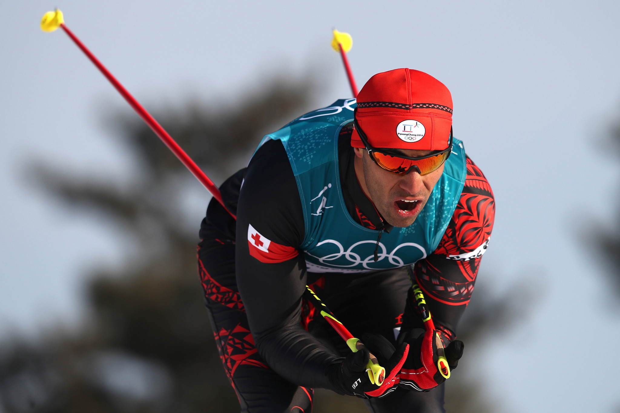 Pita Taufatofua also competed in cross-country skiing at Pyeongchang 2018 ©Getty Images