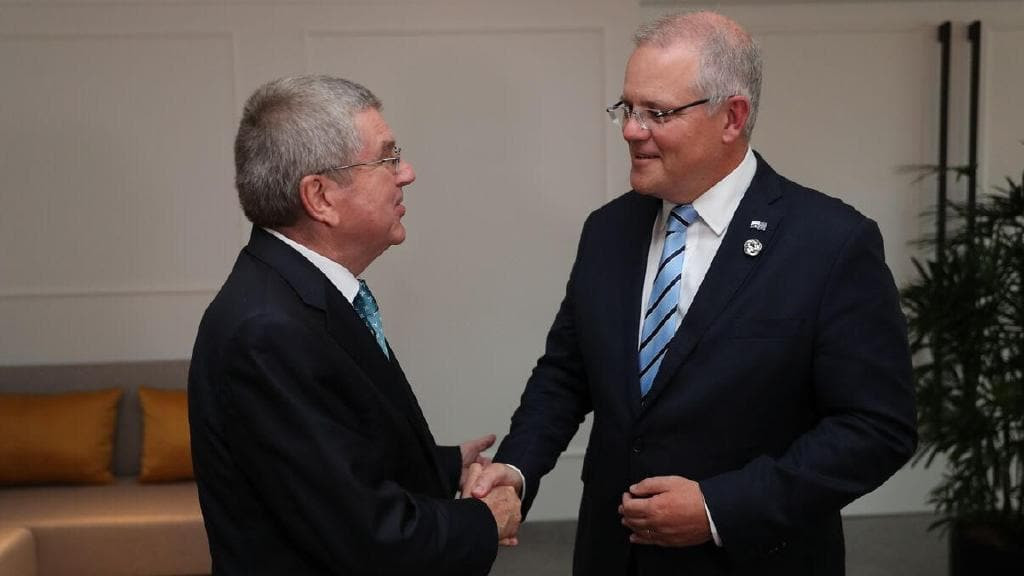 IOC President Thomas Bach, left, praised the commitment from the Australian Government after meeting the country's Prime Minister Scott Morrison, right, earlier this month ©Prime Minister of Australia