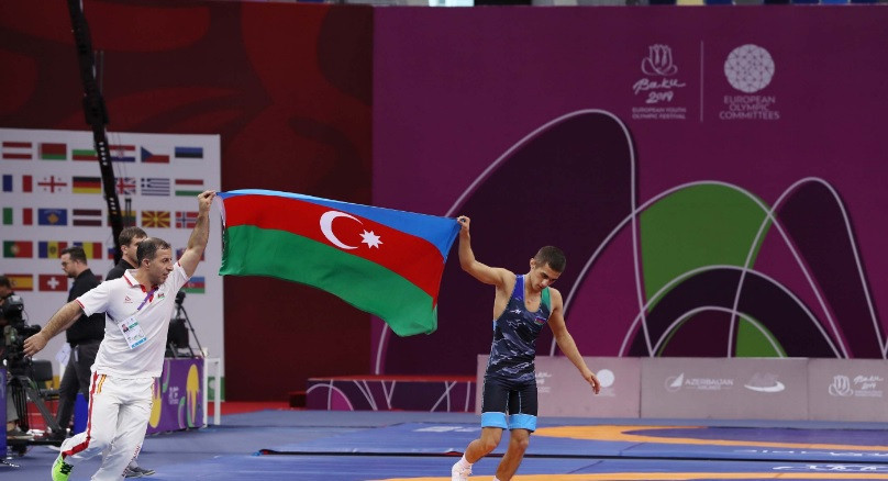 Hosts Azerbaijan continued their impressive showing in the wrestling events as action in the sport concluded at the European Youth Olympic Festival in Baku ©Twitter