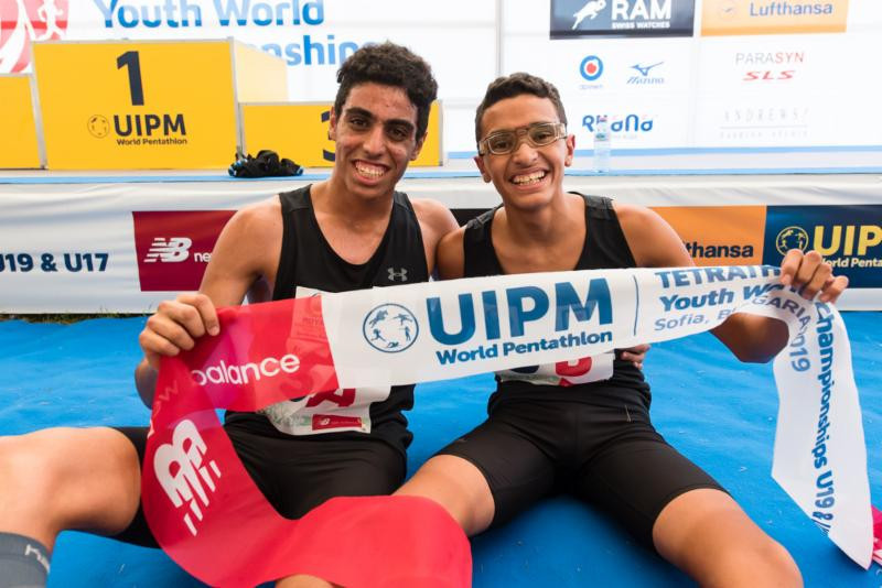 Egypt's Moutaz Mohamed and Abu Bakr Aleadwy won the under-17 men’s relay at the UIPM Youth World Championships 
 in Sofia ©UIPM/Filip Komorous
