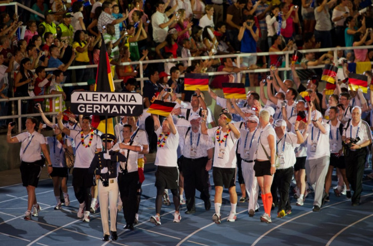 Germany's team at the Opening Ceremony of the 2013 World Games in Cali, Colombia, an event IWGA President José Perurena predicts has 