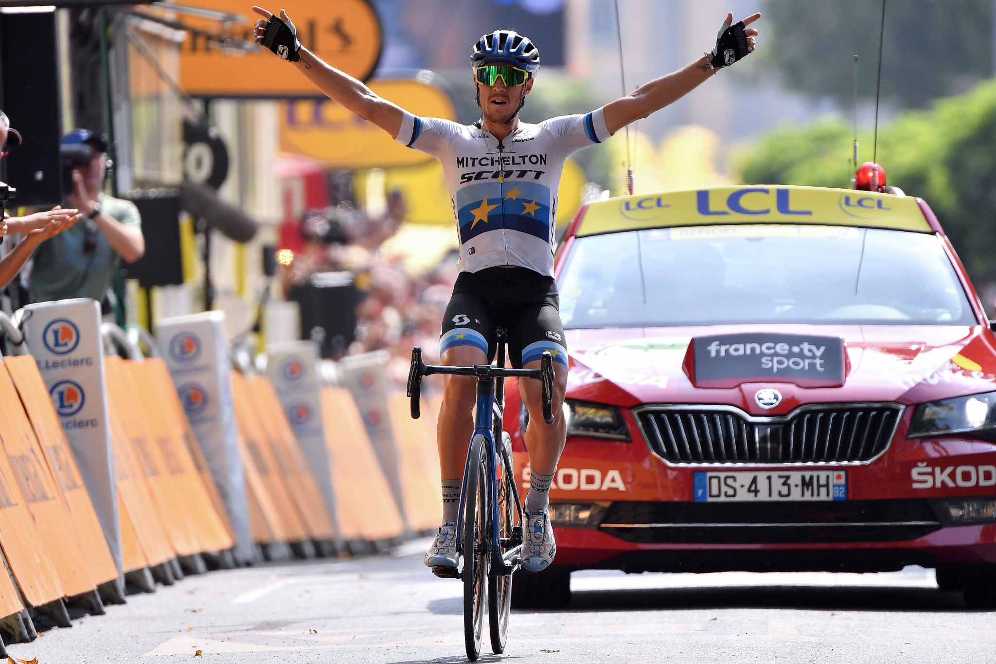 Italy’s Matteo Trentin escaped from a breakaway group to win stage 17 of the Tour de France ©Getty Images