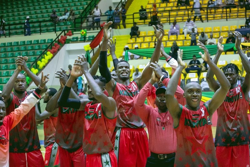 Kenya celebrate reaching Sunday's final of the first FIBA AfroCan event, where they will face the Democratic Republic of the Congo ©FIBA