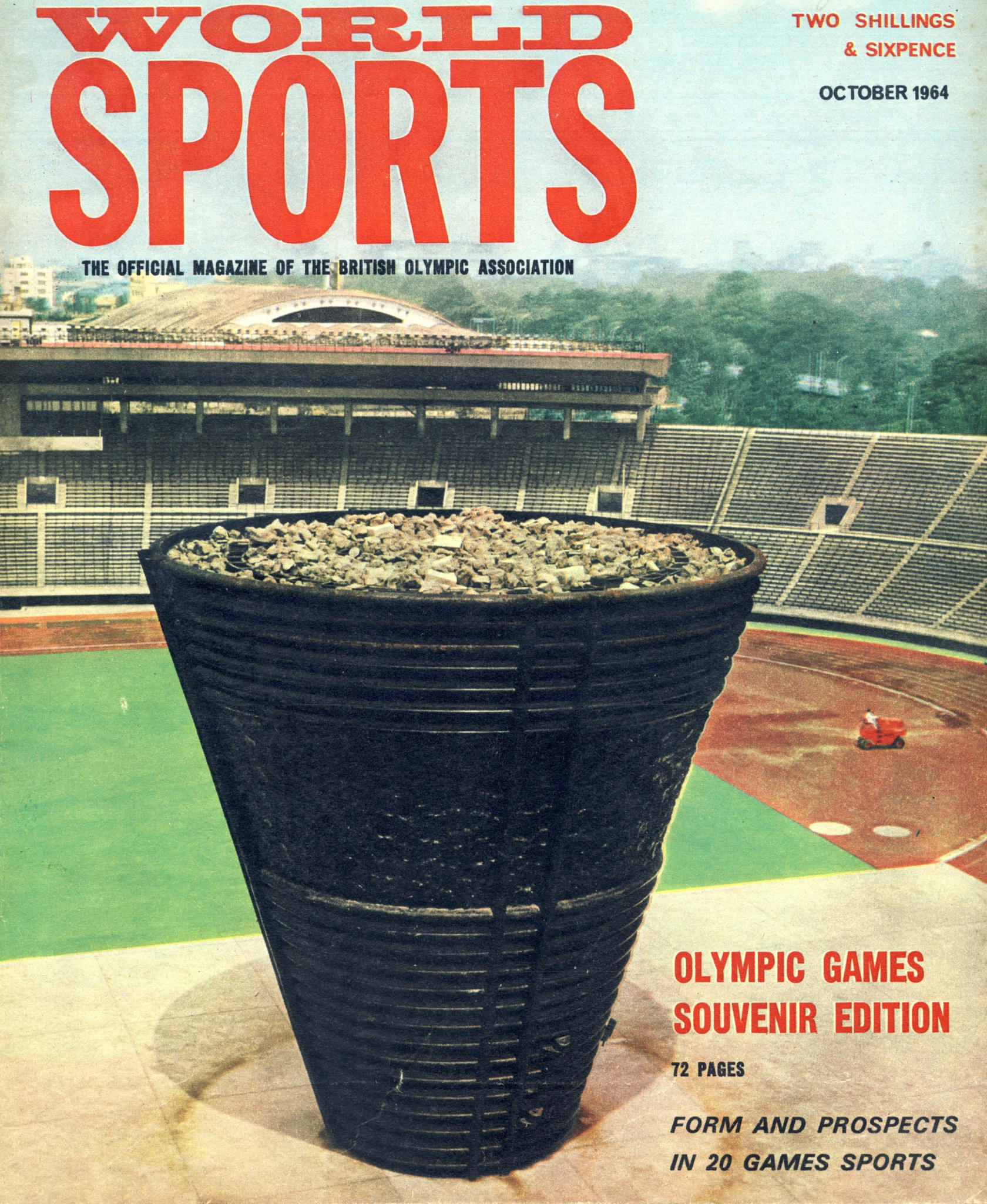 The cauldron from the Tokyo 1964 Olympic Games is depicted in a magazine ©Philip Barker