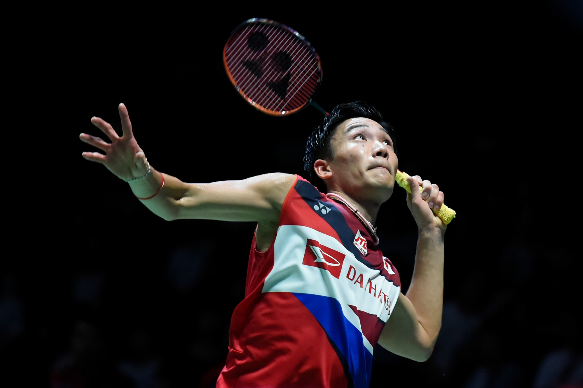 Top seed Kento Momota needed three games to get past Indonesia's Anthony Ginting ©Getty Images