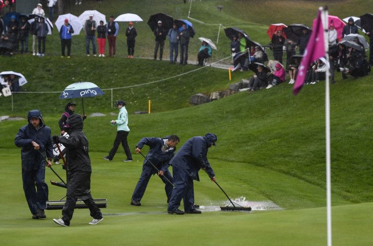 Today's second round of the Evian Championship – staged in the French Alps town – was suspended for an hour because of a thunderstorm ©Getty Images