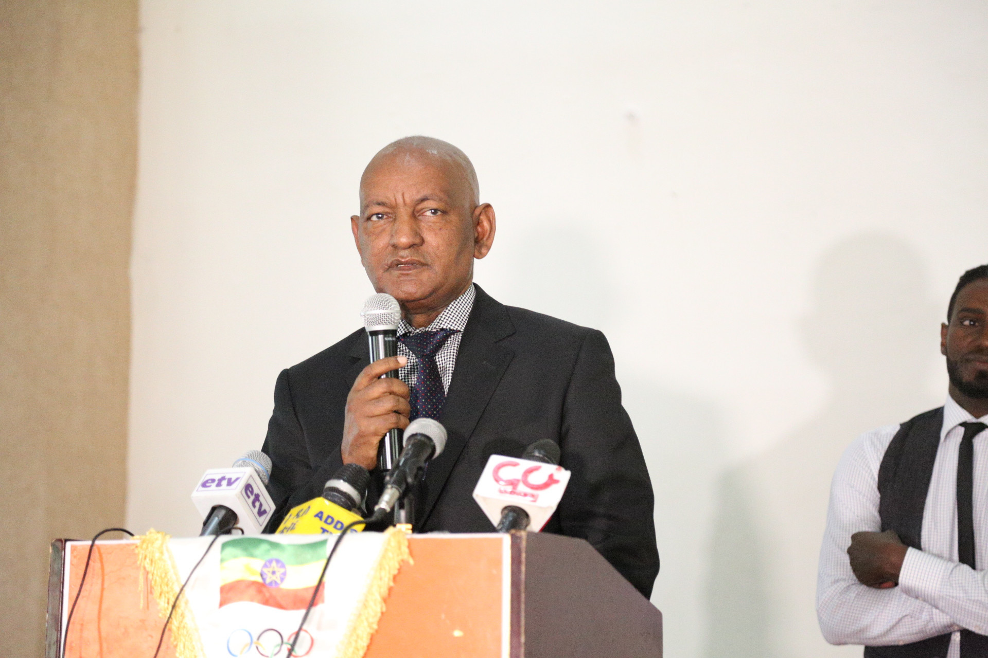 EOC President Dr. Ashebir Woldegiorgis closed the week of celebrations with a speech ©EOC