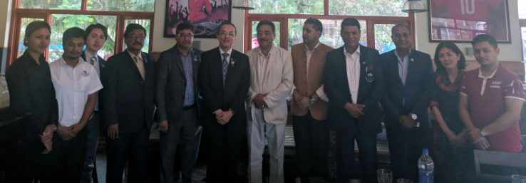 A delegation from Tokushima Prefectural Government met Nepal Olympic Committee officials ©OCA