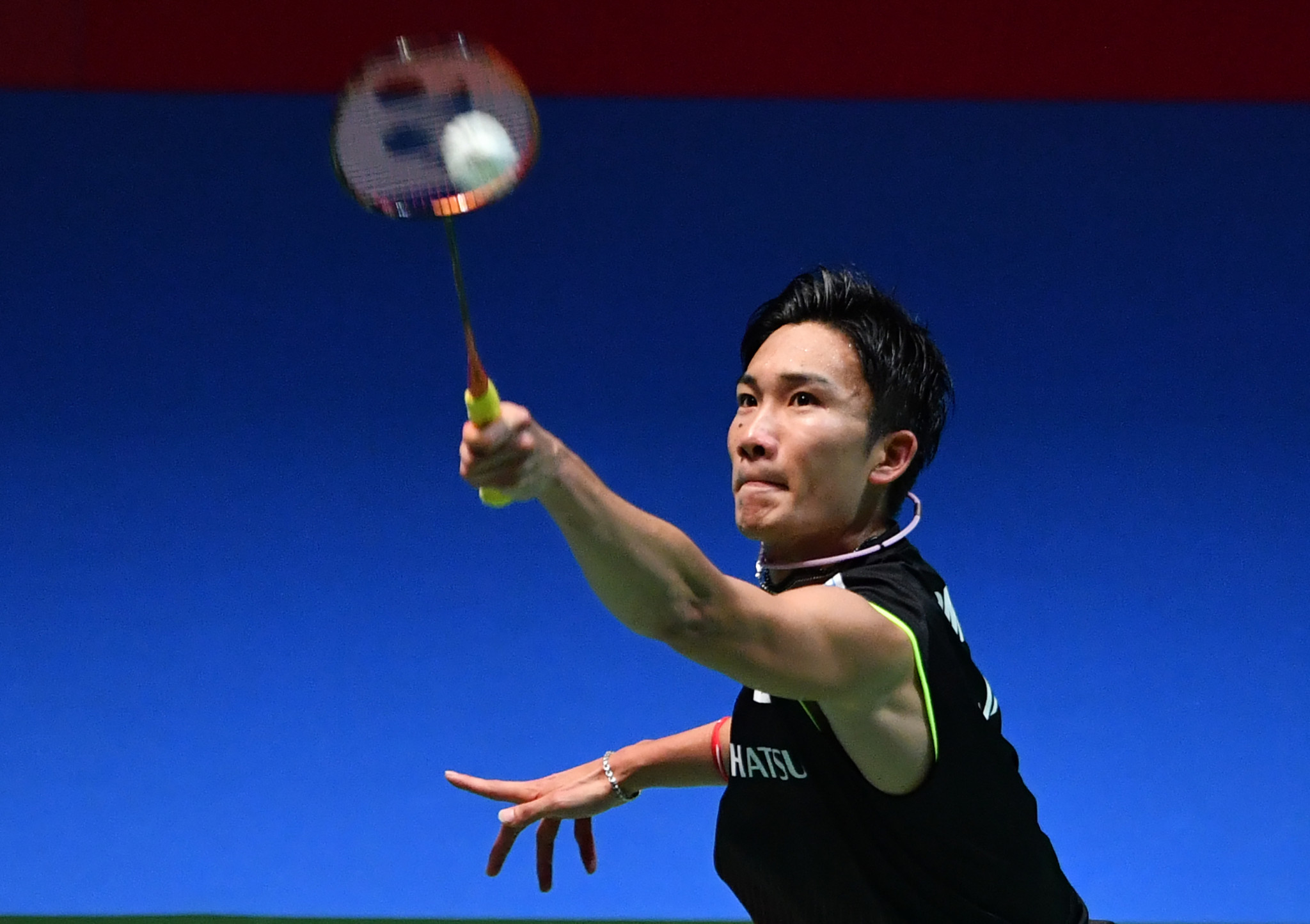Japan's defending men's singles champion and world number one Kento Momota reached the final with victory over India's Sai Praneeth Bhamidipati in Tokyo ©Getty Images