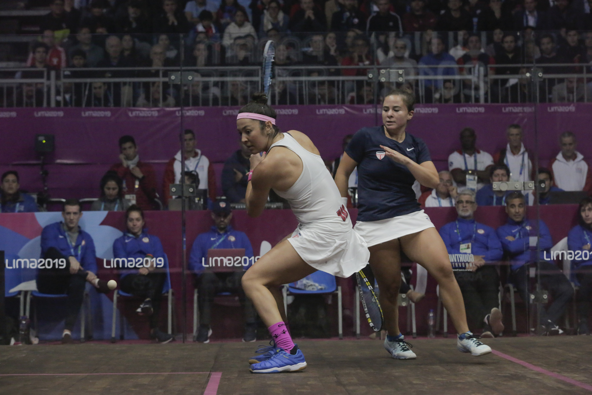 Amanda Sobhy was the victor in an all-American women's squash final ©Lima 2019