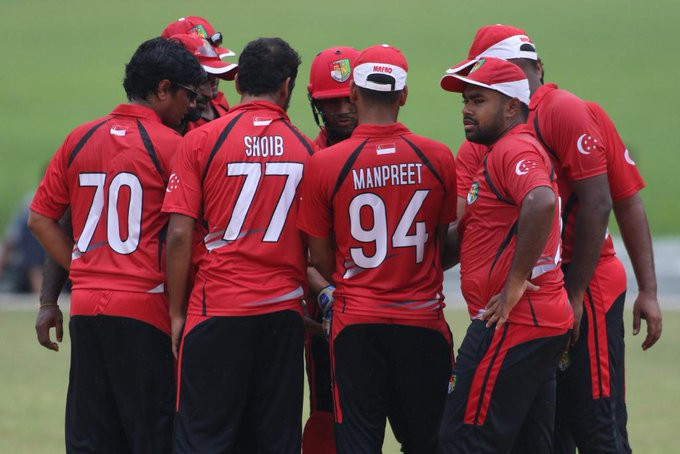 Singapore overcame Nepal to secure a place at the qualifier in the UAE ©Twitter
