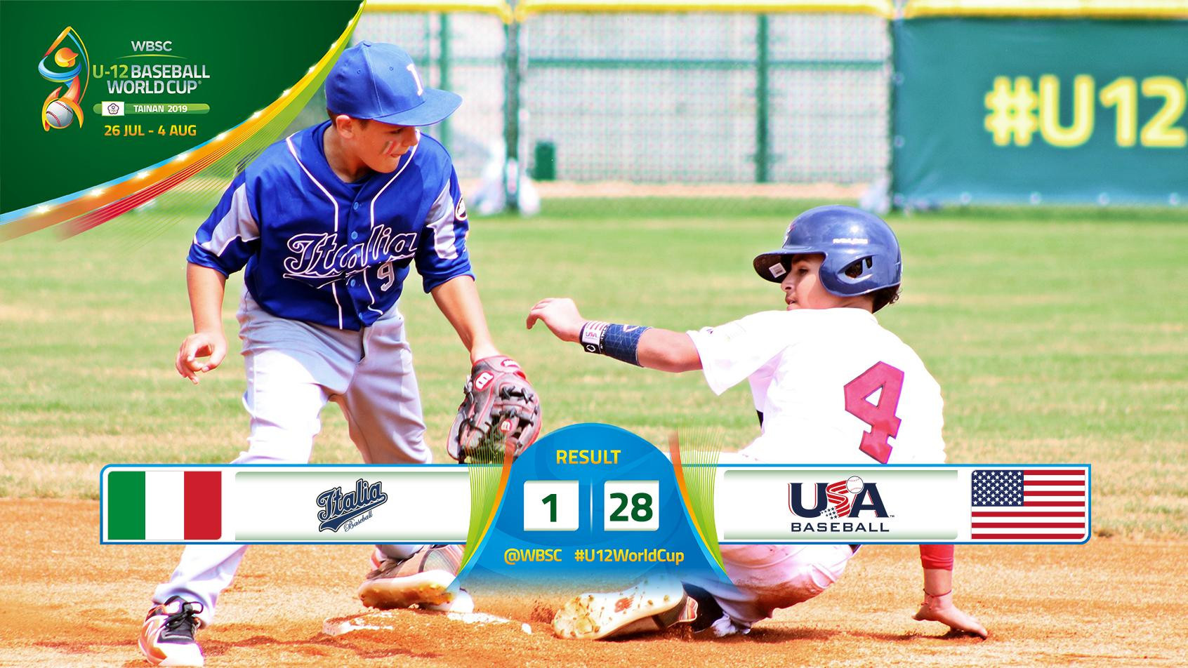 United States eased past Italy to get back to winning ways ©WBSC