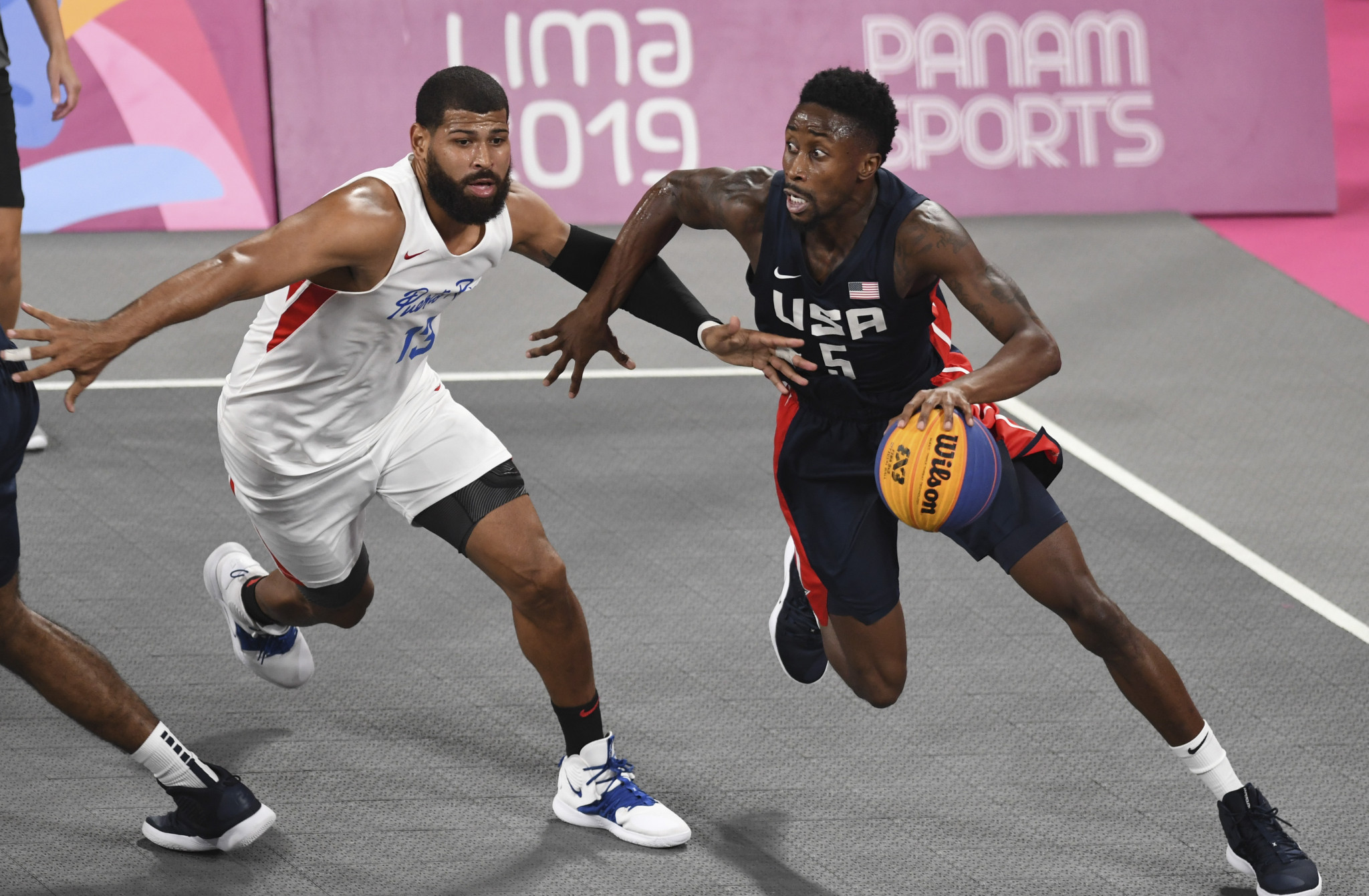 The US enjoyed more success on the 3x3 basketball court, with the men's side defeating Puerto Rico in the final ©Lima 2019