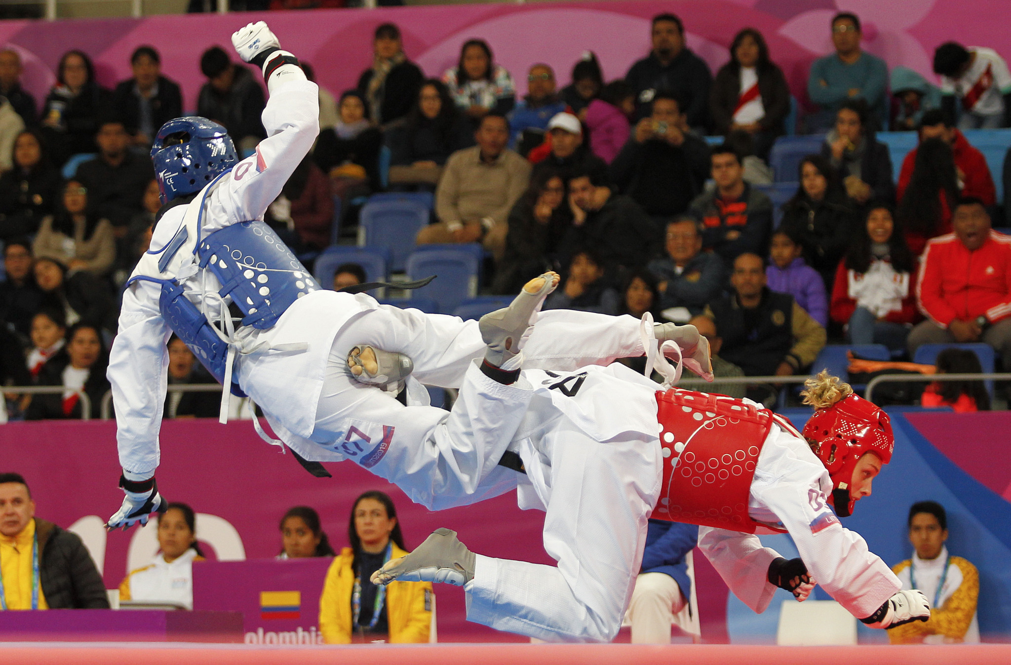 The final four bouts in taekwondo took place today ©Lima 2019