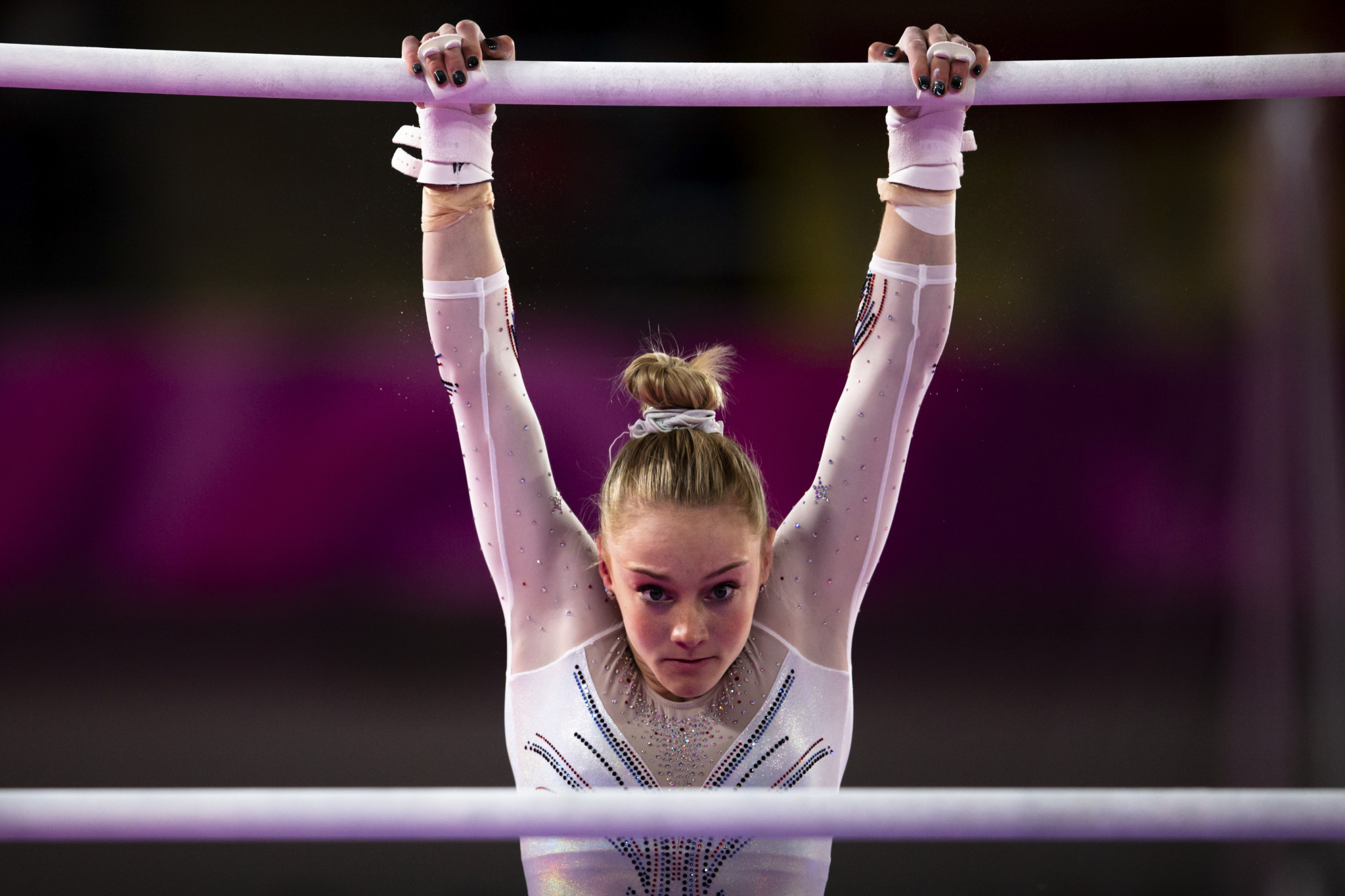 Riley McCusker of the United States was the victor in the women's uneven bars ©Lima 2019