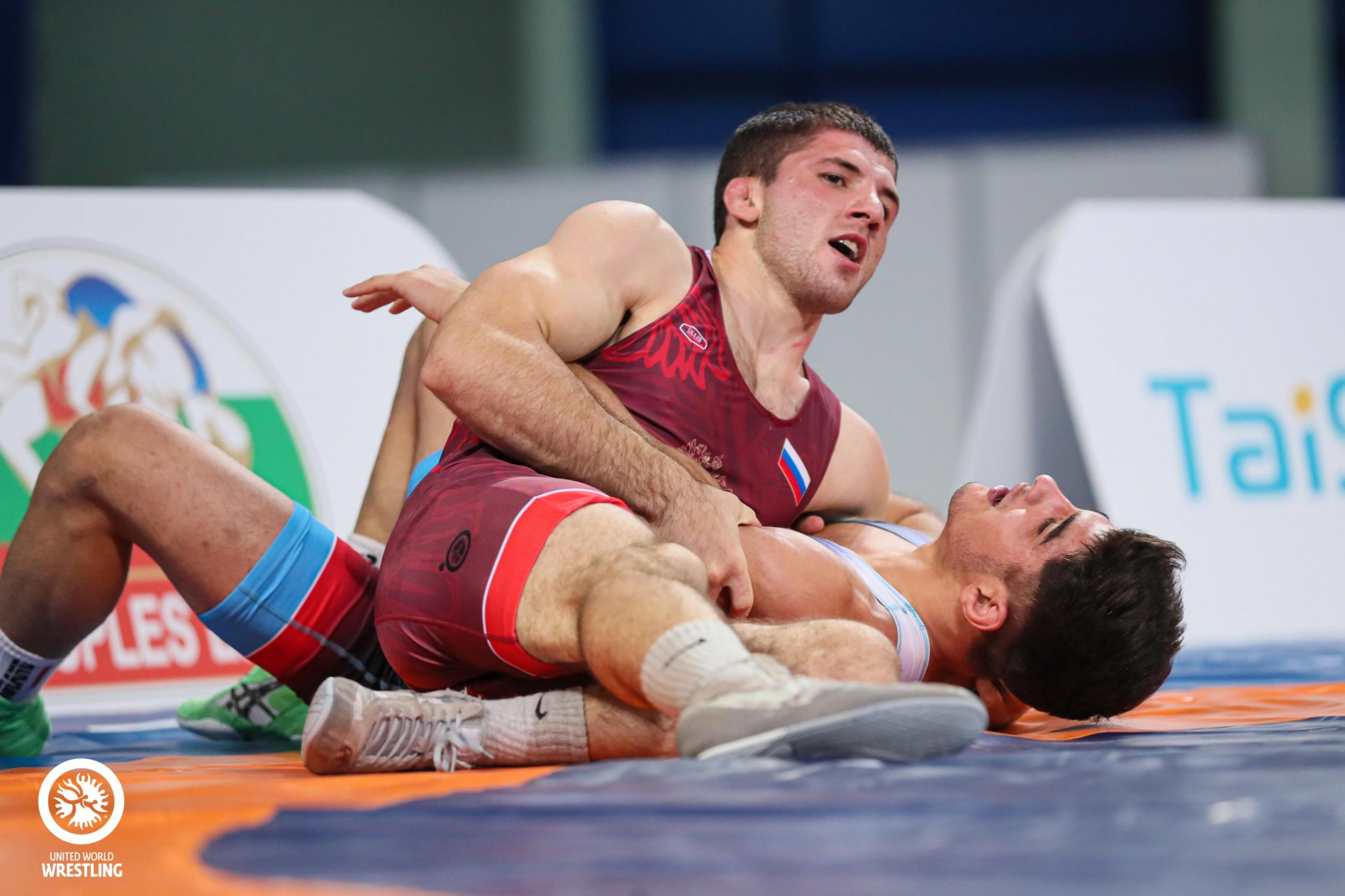  Soslan Tigiev of Russia was one of three Russian winners on the second night of freestyle wrestling at the UWW Cadet Championships in Sofia ©UWW