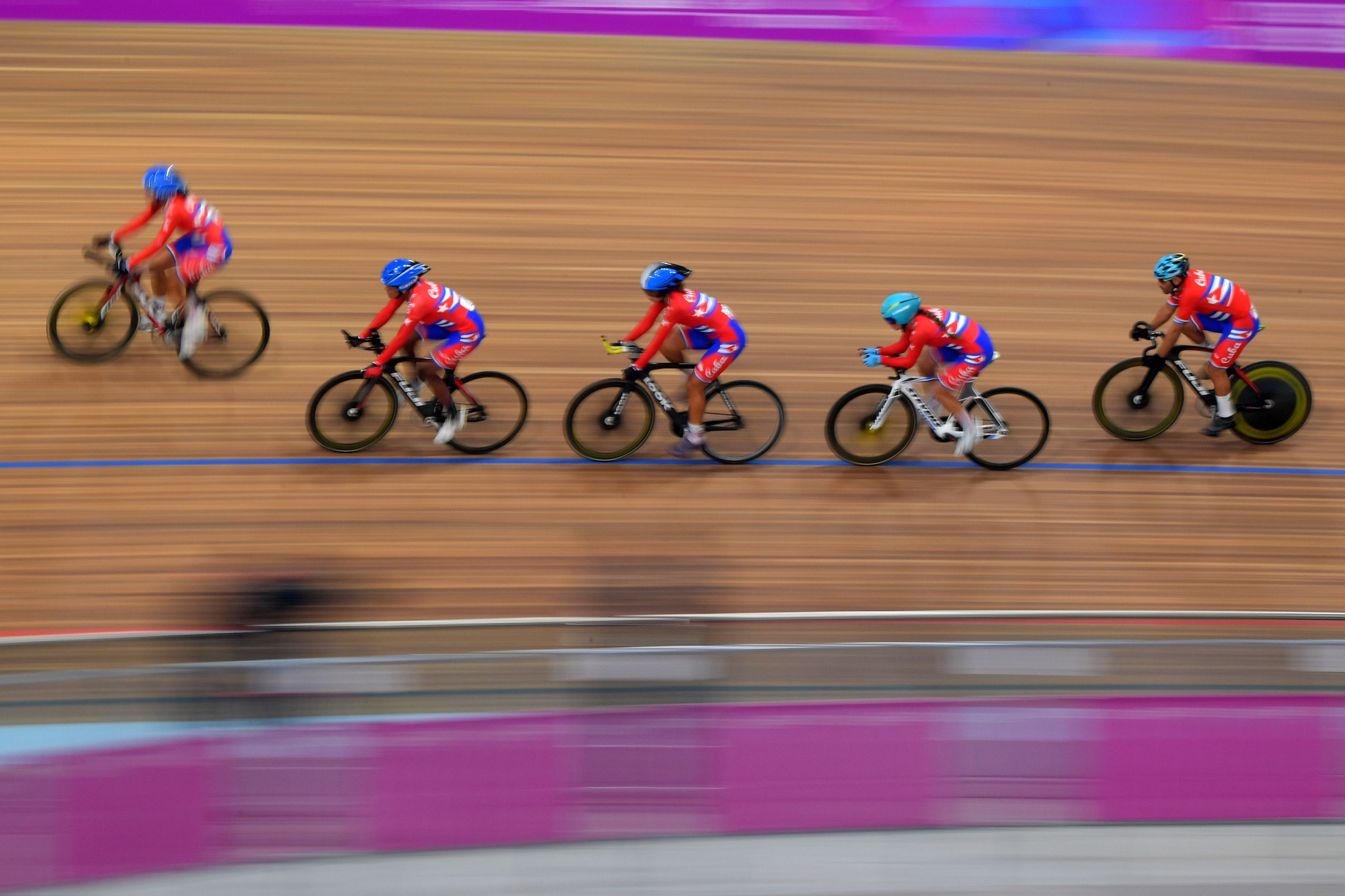 Track cycling competition began at the recently completed velodrome ©Getty Images