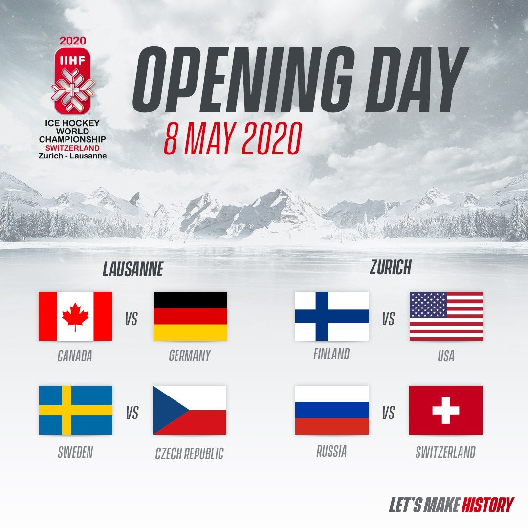 The 2020 IIHF World Championship is due to begin on May 8 with four matches ©IIHF