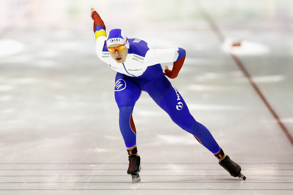 World champion Pavel Kulizhnikov broke the men's 500m world record in Calgary ©Getty Images