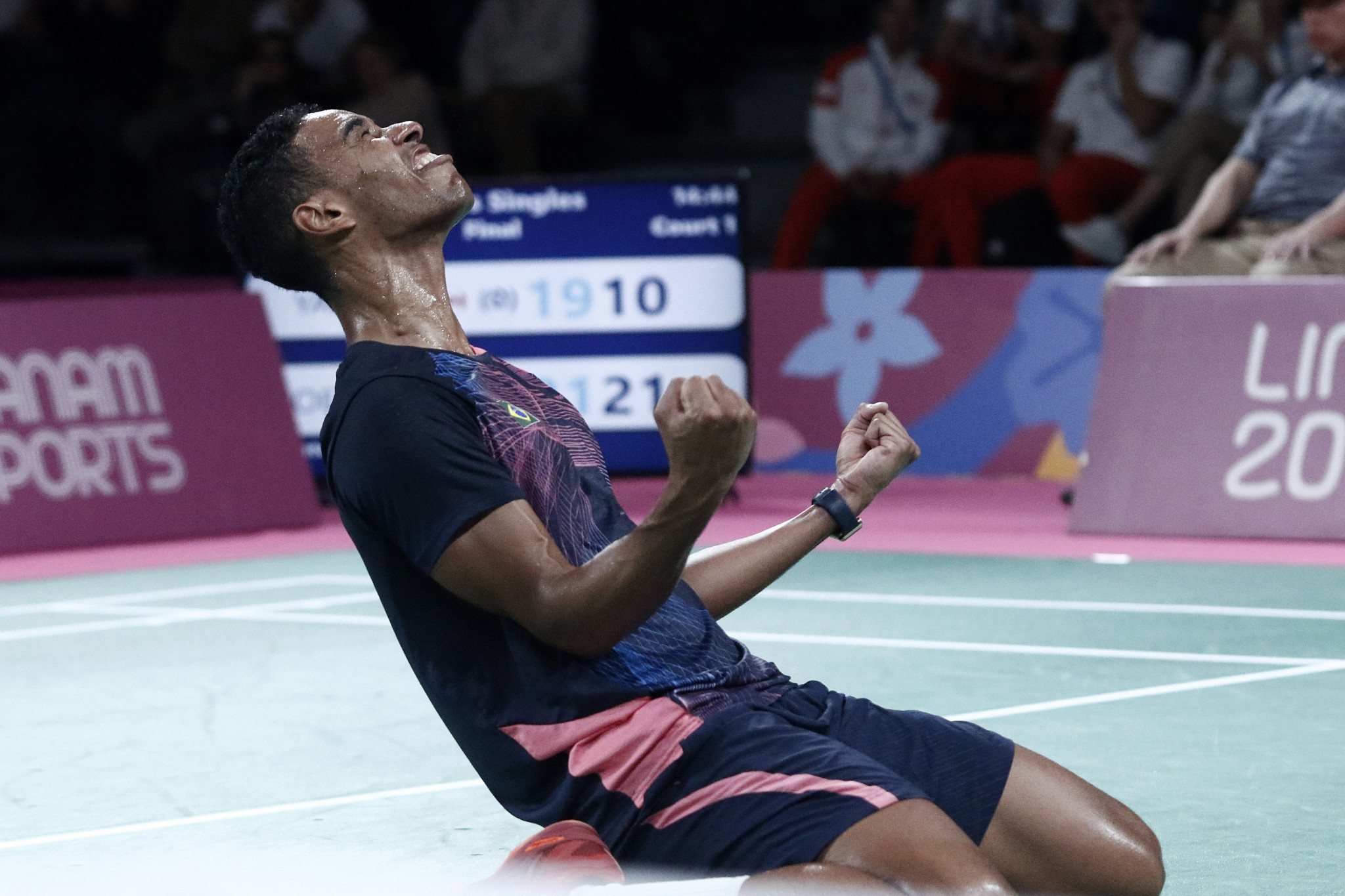 Brazil's Ygor Coelho was the only non-Canadian to manage badminton gold, triumphing in the men's singles ©Lima 2019