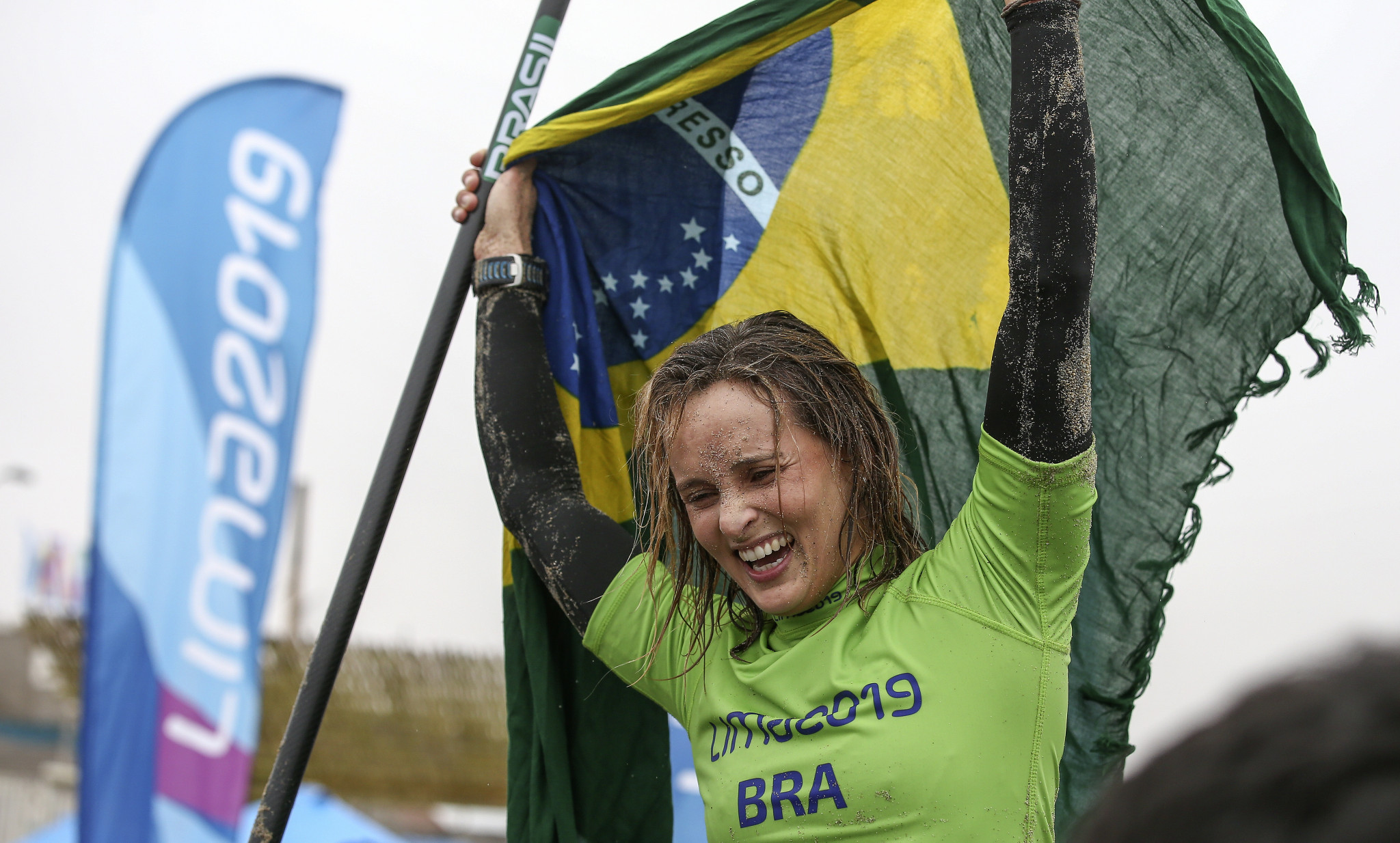 Lena Guimaraes of Brazil was the winner in the women's SUP event ©Lima 2019