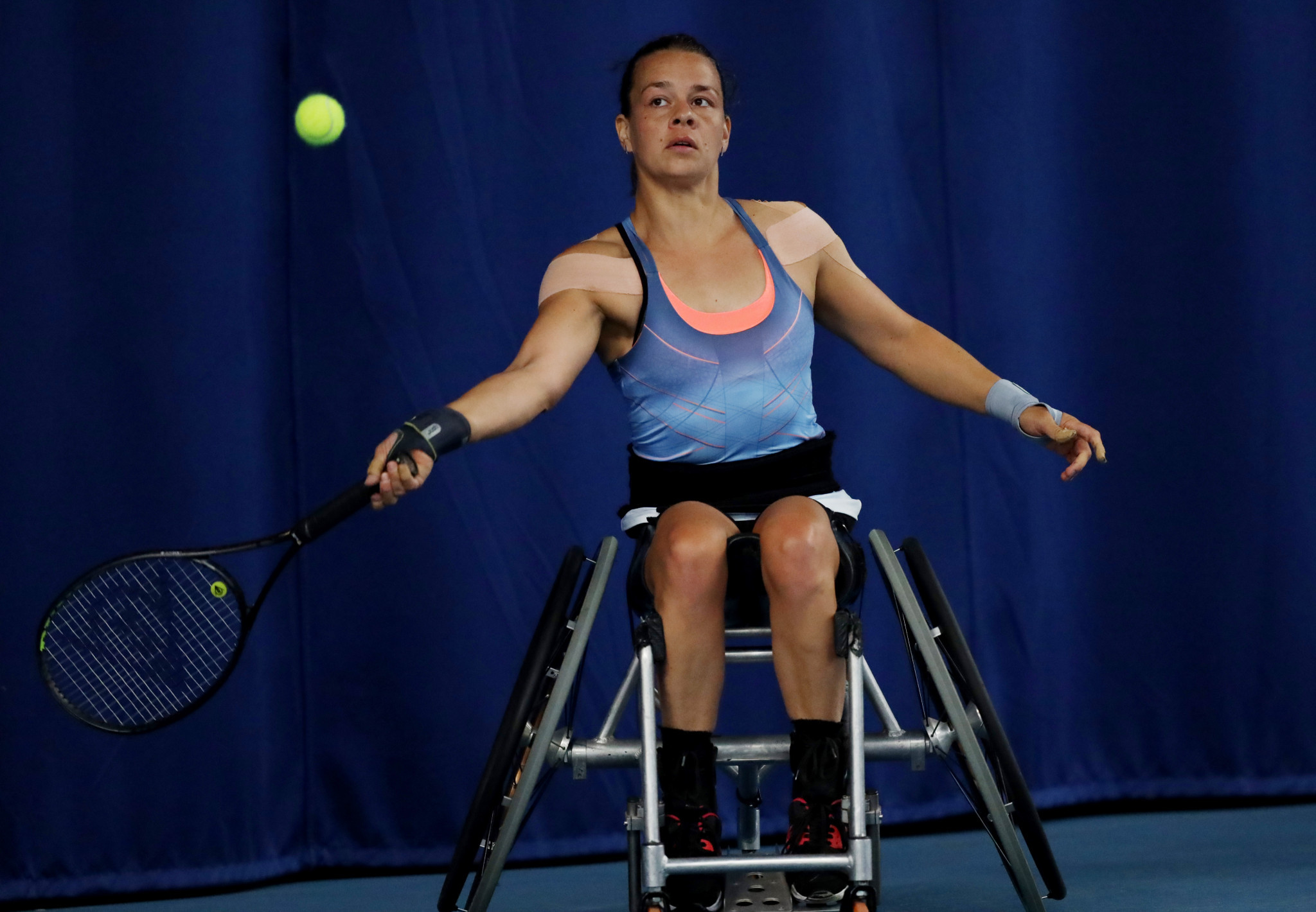 Top seed Marjolein Buis from the Netherlands won 6-0, 6-2 against fourth seed Japanese Manami Tanaka at the International Tennis Federation Belgian Wheelchair Tennis Open final ©Getty Images 
