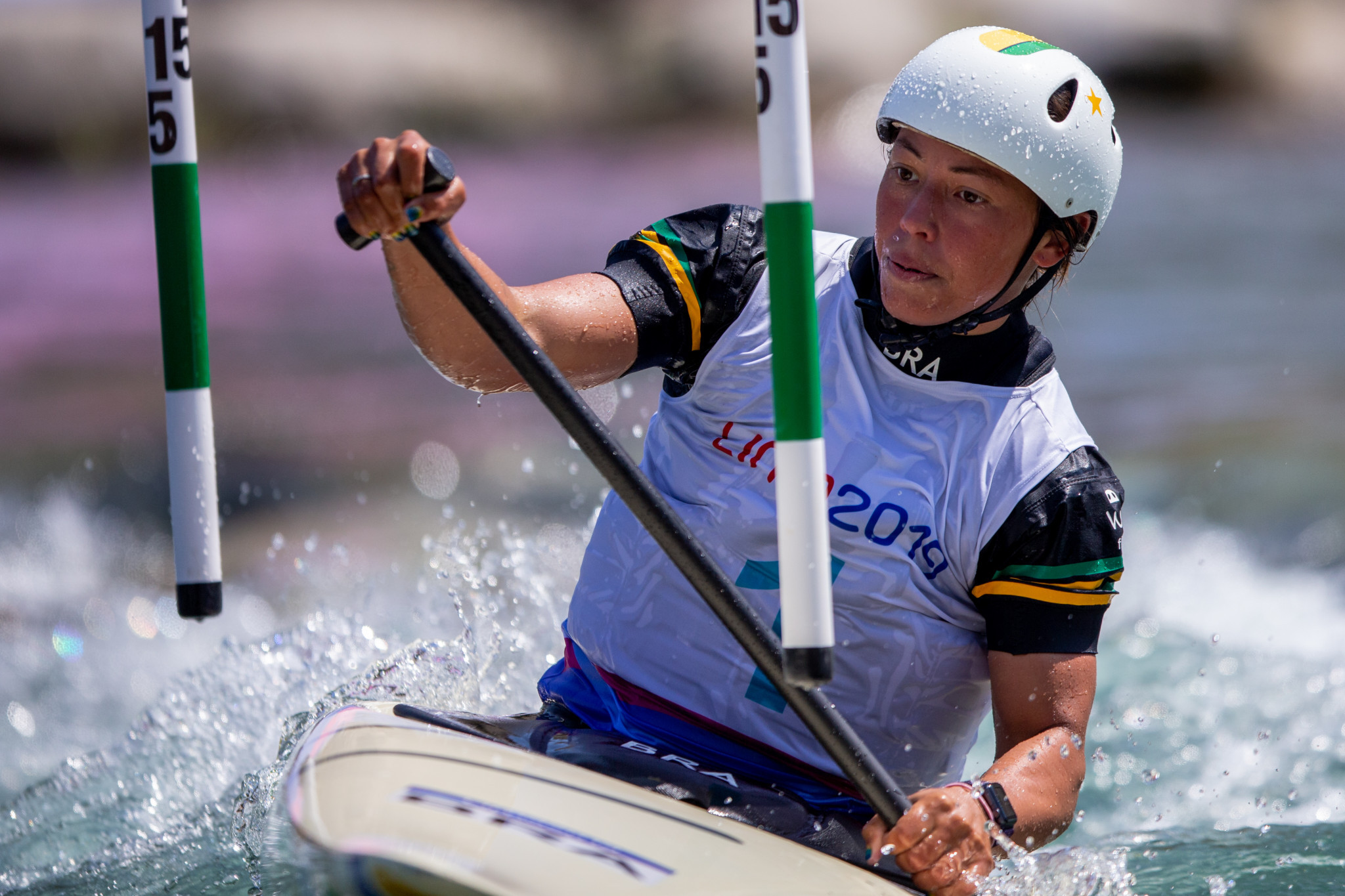 Brazilian Ana Satila acheived two canoe slalom gold medals ©Lima 2019