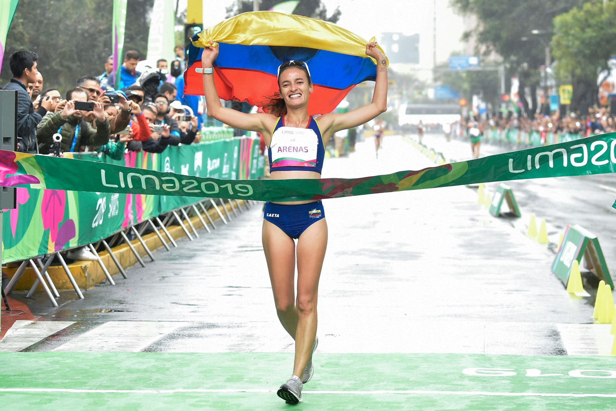 Colombia's Sandra Arenas won the women's 20km race walk ©Getty Images