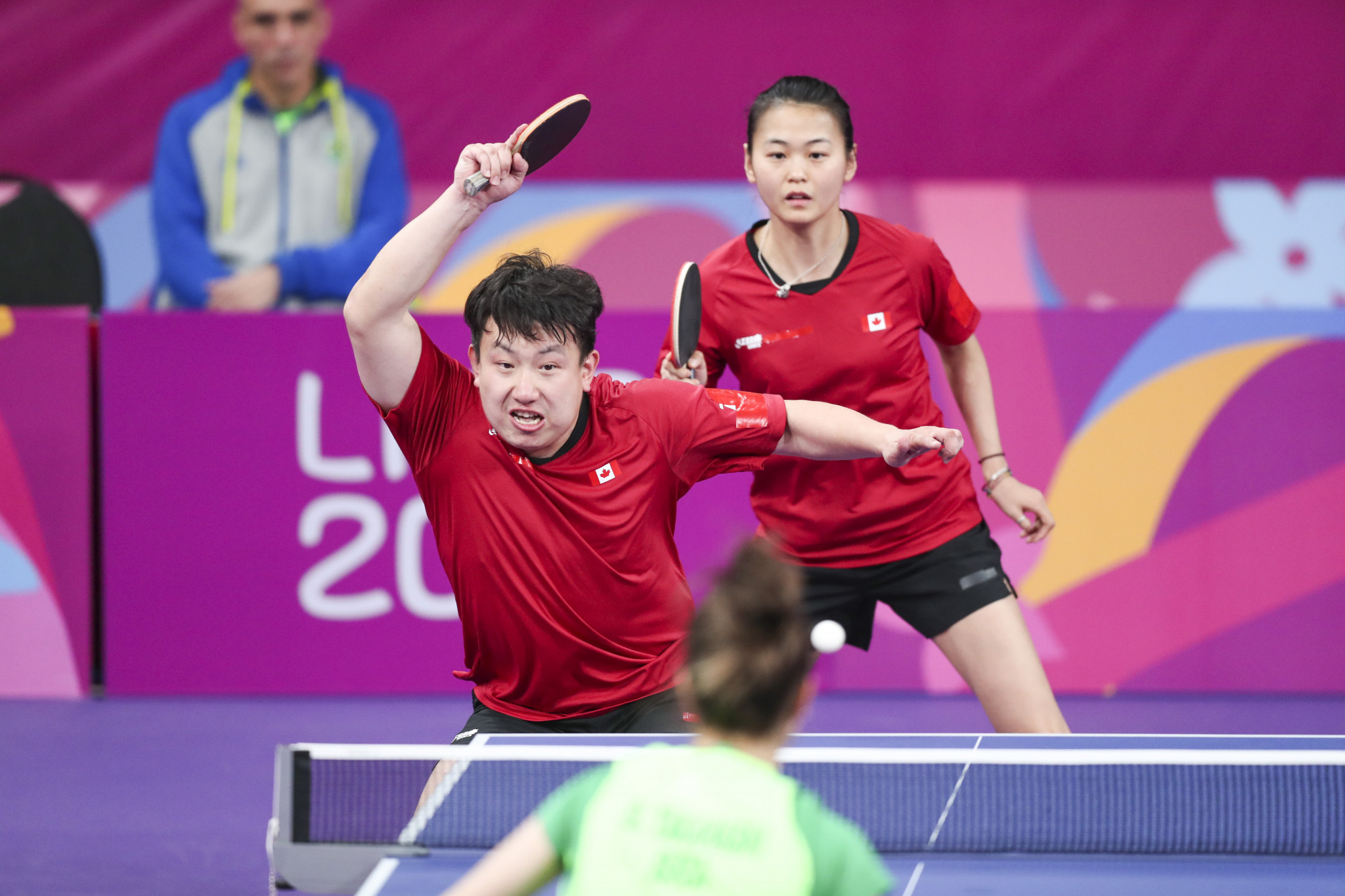 Canada enjoyed something of a goldrush, with Eugene Wang and Mo Zhang claiming the mixed doubles table tennis title ©Lima 2019