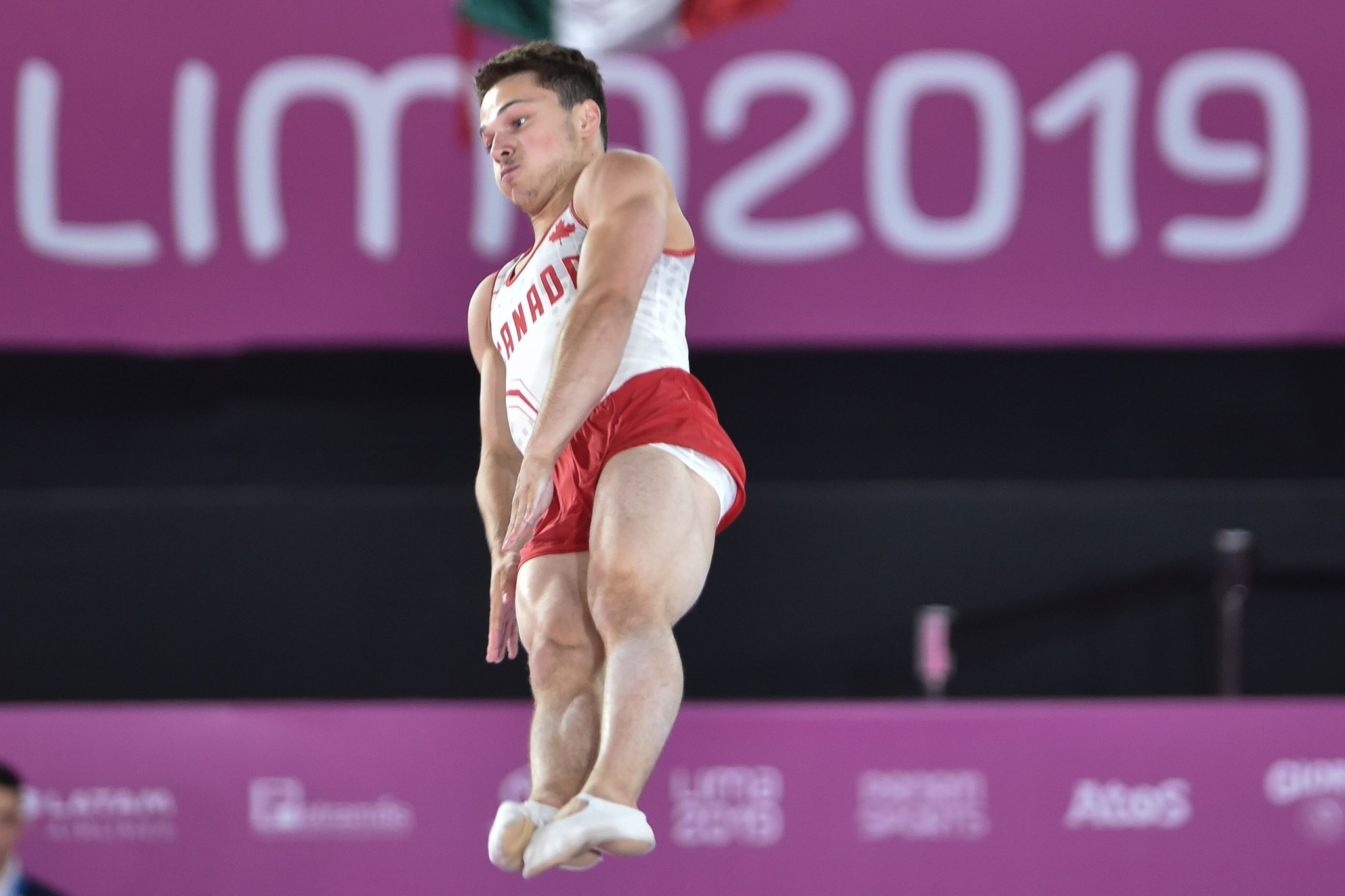 Jeremy Chartier then triumphed in the men's individual trampoline final ©Lima 2019