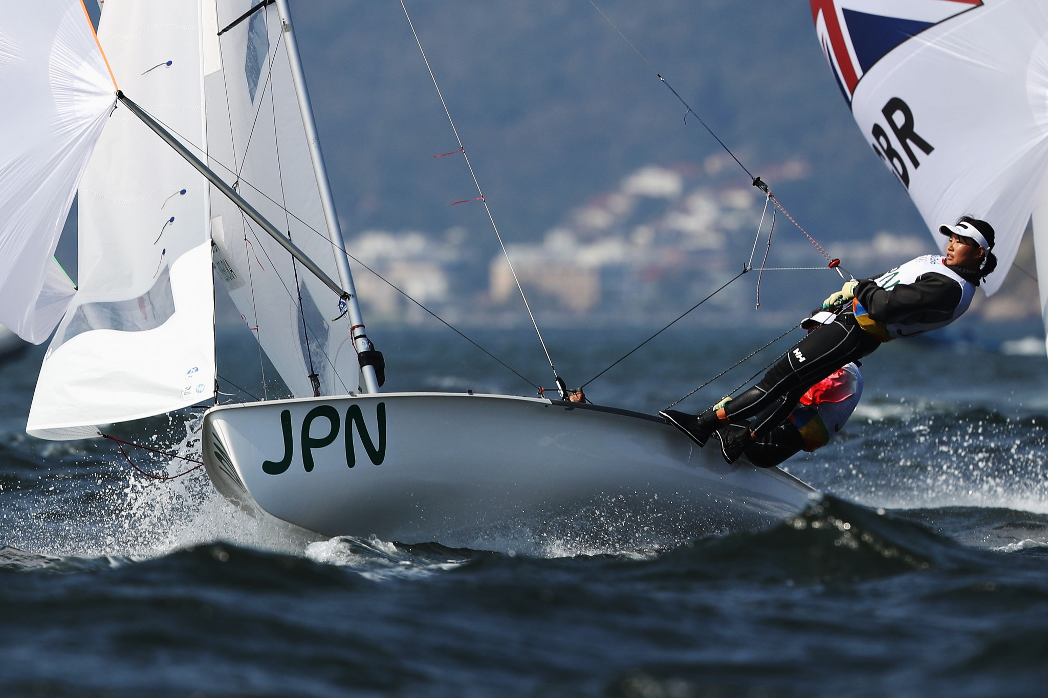 Home favourites and defending champions Ai Kondo Yoshida and Miho Yoshioka are leading the women’s event standings after day two of racing at the 470 World Championships on Enoshima Bay in Japan ©Getty Images