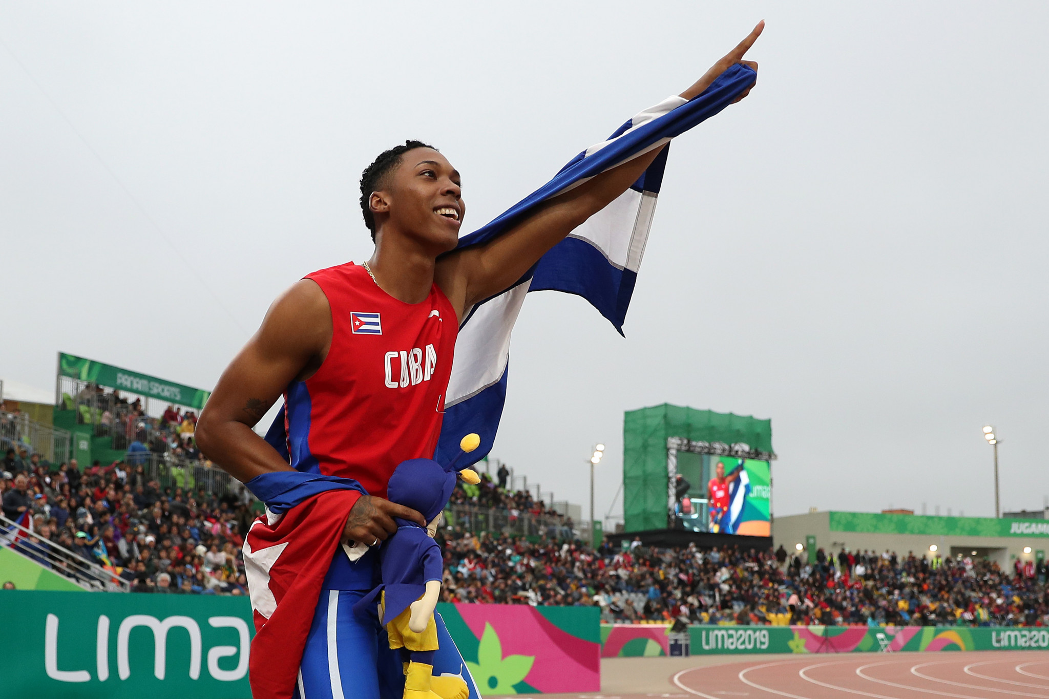 Cuba's Juan Miguel Echevarría won the men's long jump ©Getty Images
