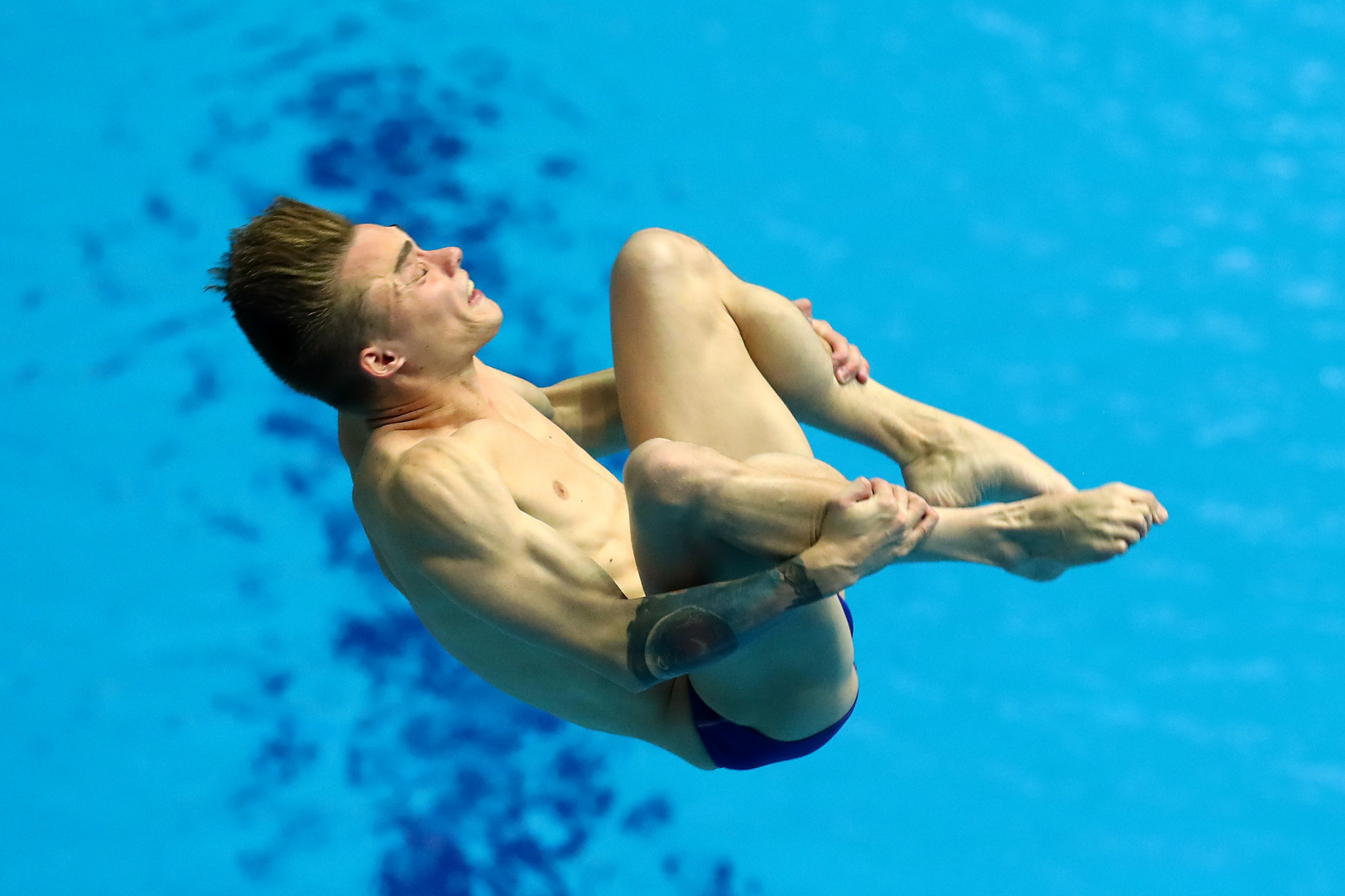 Russia's Aleksandr Belevtsev and Nikita Shleikher, pictured, took the victory in the men's synchronised platform ©Getty Images