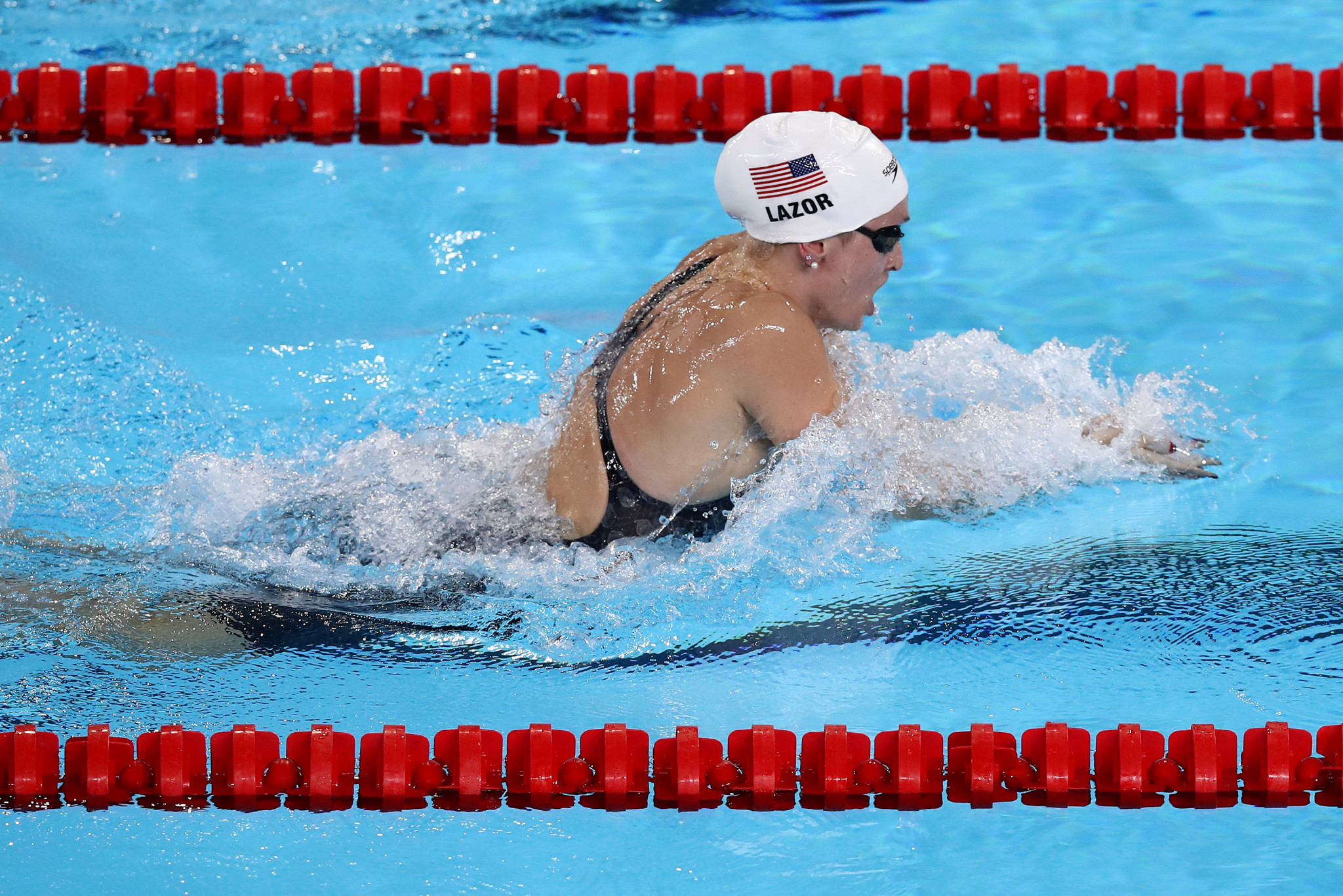 Anne Lazor of the US won her second Lima 2019 gold medal in the women's 200m breaststroke ©Getty Images