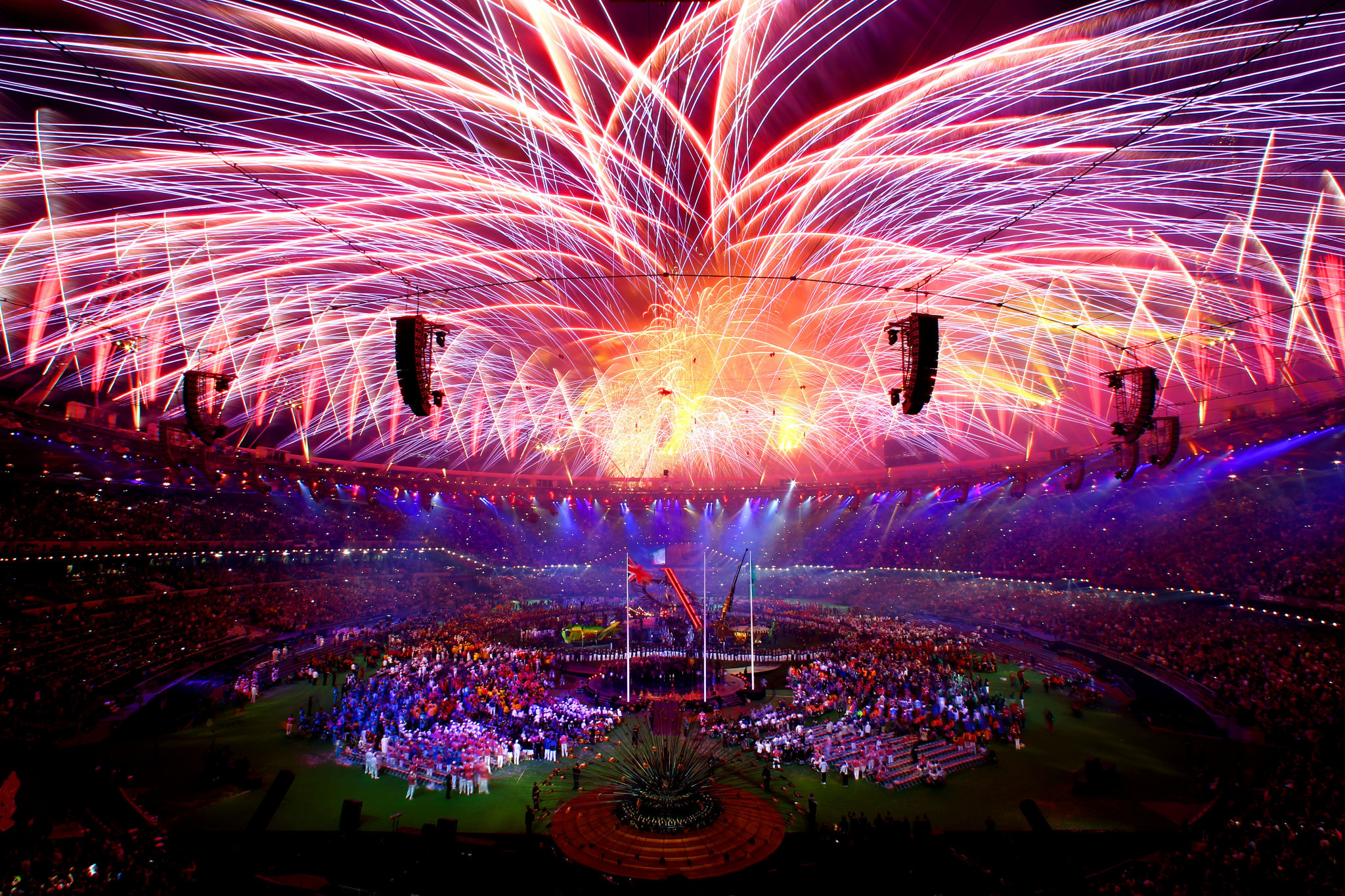 Fireworks light up the stadium during the closing ceremony on day 11 of the London 2012 Paralympic Games at Olympic Stadium on September 9, 2012 in London, England ©Getty Images