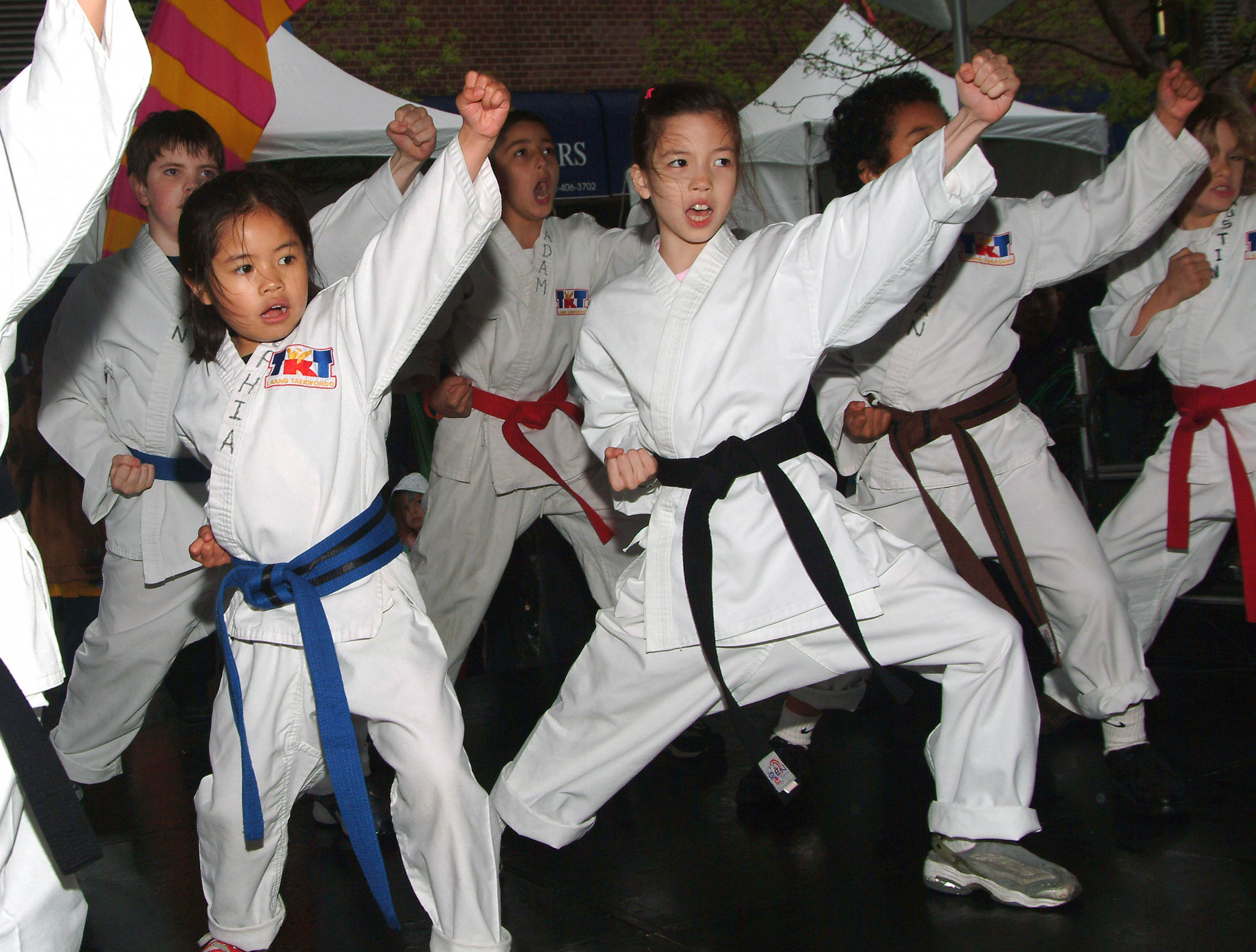 Children perform karate at the Family Festival Street Fair at the Tribeca Film Festival April 30, 2005 in New York City ©Getty Images