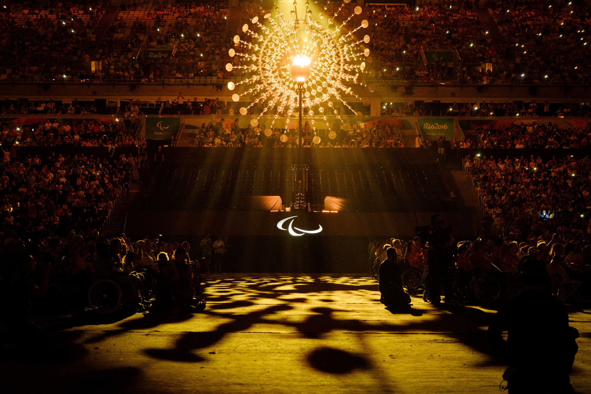 The Olympic Caldron is seen during the closing ceremony of the Rio 2016 Paralympic Games at the Maracana stadium in Rio de Janeiro on September 18, 2016 ©Getty Images